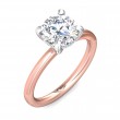 FlyerFit® 14K Pink Gold Shank and Platinum Top Solitaire Engagement Ring