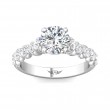 FlyerFit® Platinum Channel and Shared Prong Engagement Ring