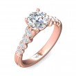 FlyerFit® 14K Pink Gold Channel and Shared Prong Engagement Ring