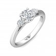 FlyerFit® 18K White Gold Three Stone Engagement Ring