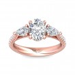 FlyerFit® 14K Pink Gold Three Stone Engagement Ring