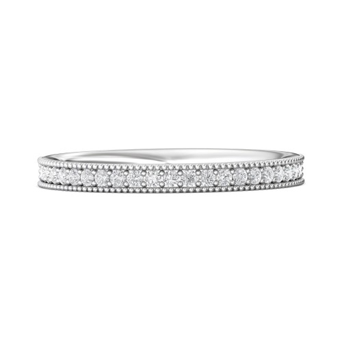 FlyerFit® Platinum Micropave Bead Set Wedding Band