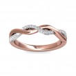 FlyerFit® 18K Pink Gold Shank And White Gold Top Micropave Cutdown Wedding Band