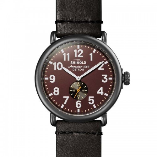 SS Runwell 47MM Rust Dial Black Leather Strap