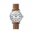 Runwell 41MM StainleSS Steel Case With A White Dial Watch On A Brown Leather Strap