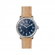 Runwell 41MM StainleSS Steel Case With A Navy Dial Watch On A Natural Leather Strap