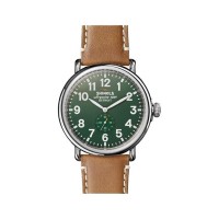Runwell 47MM Green Dial Watch On A Brown Leather Strap