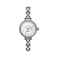 Runwell Birdy 34MM StainleSS Steel Case With A White Dial Watch On A StainleSS Steel Link Bracelet