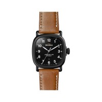 Guardian 41.5X43MM Watch With Black Matte Dial And Tan Leather Strap