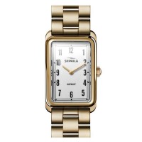 Muldowney 24X32MM Watch With White Enamel Dial And Yellow Gold Bracelet