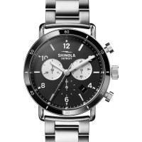 Canfield Sport Chronograph 40MM Watch With Black Dial And StainleSS Steel Bracelet