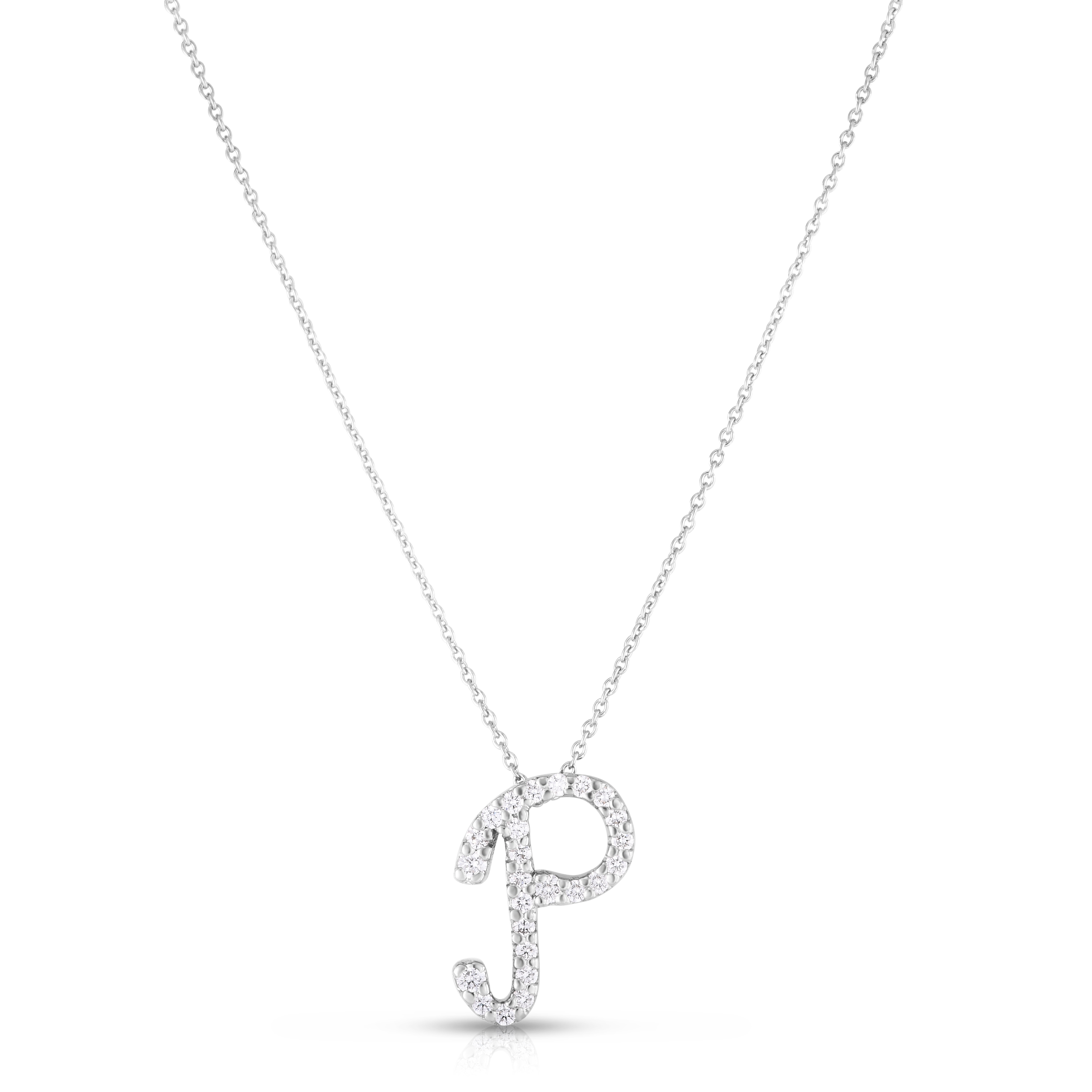 18k White Gold Tiny Treasures Diamond Cursive 