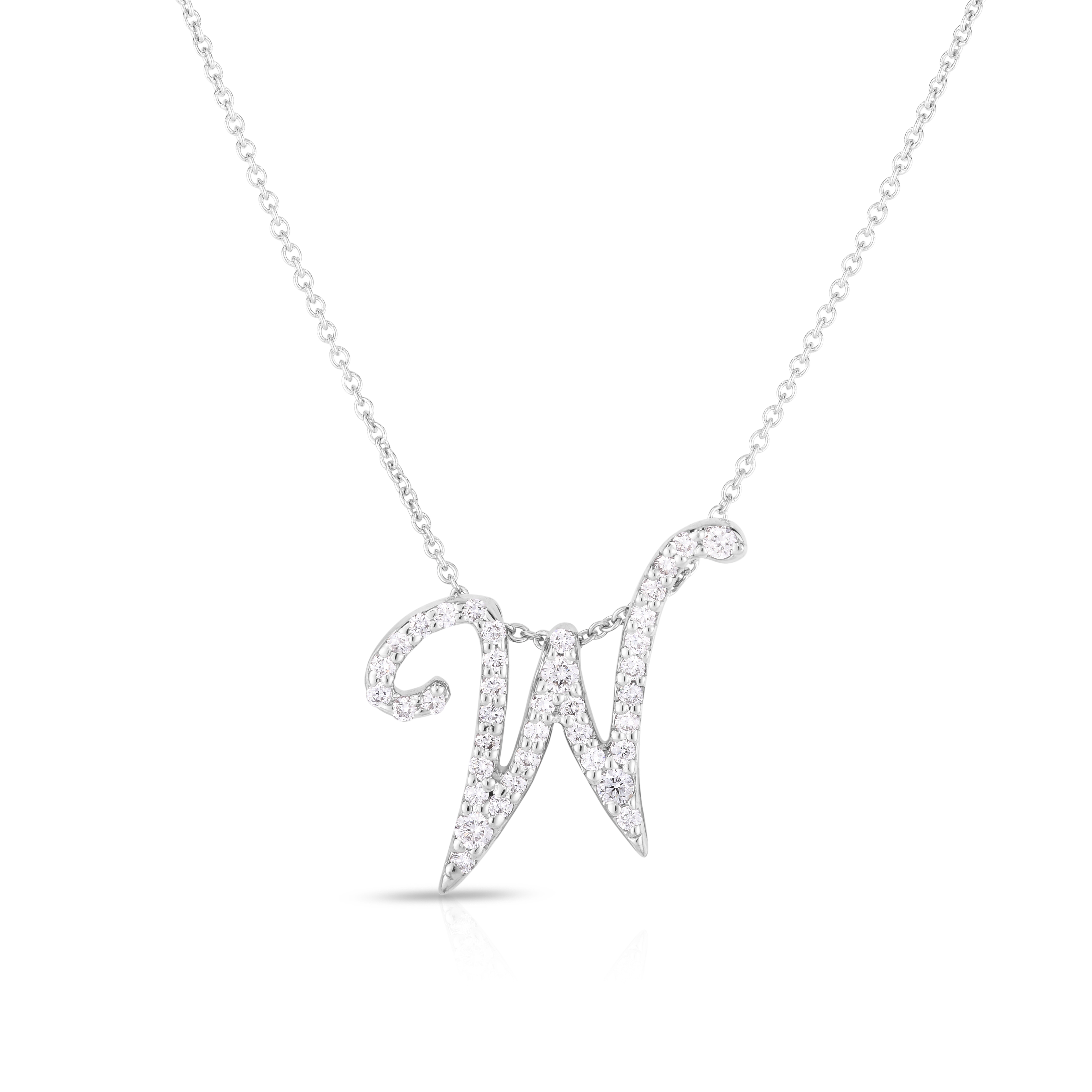 18k White Gold Tiny Treasures Diamond Cursive 