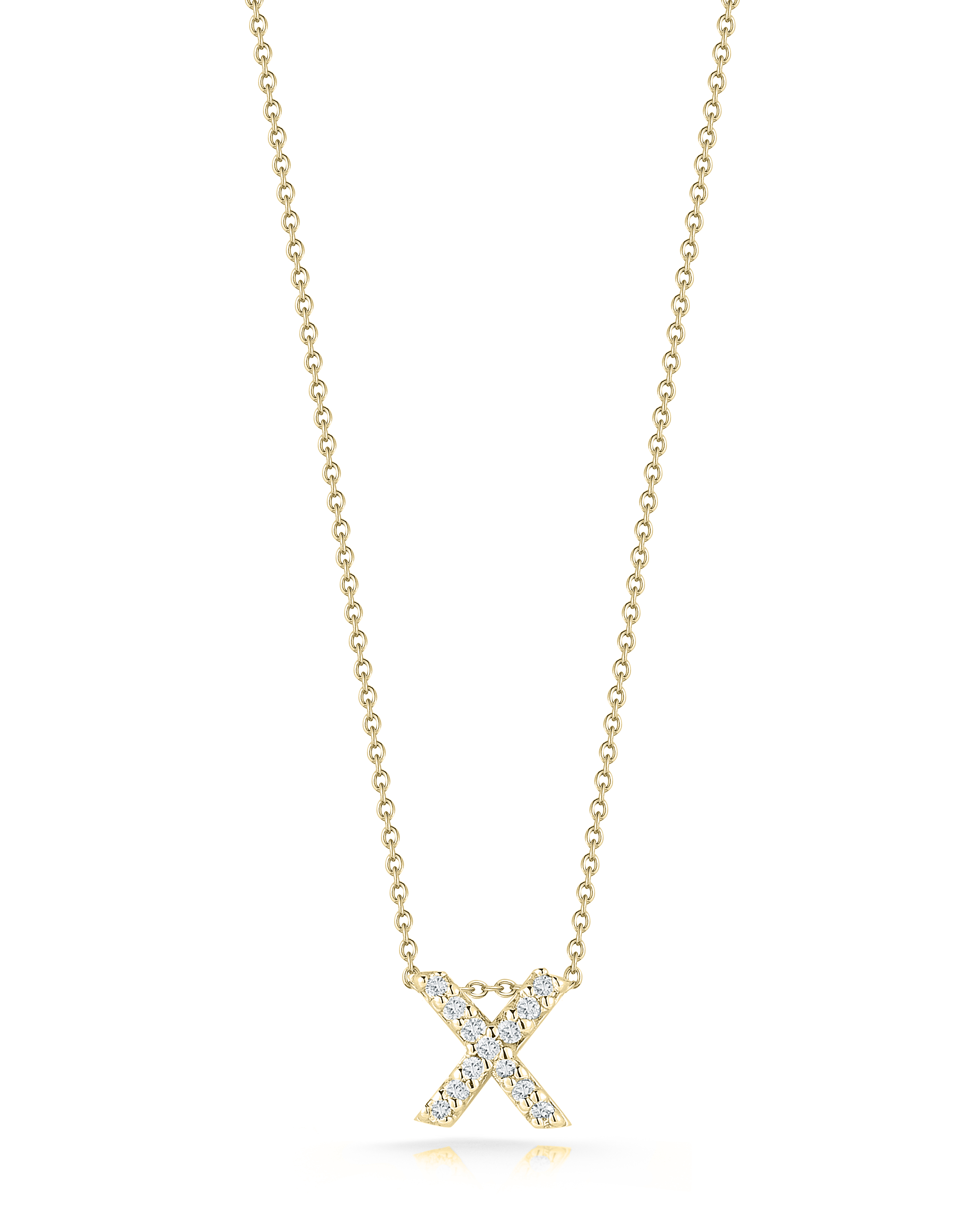 18k Yellow Gold Tiny Treasures Diamond Love Letter "x" Necklace