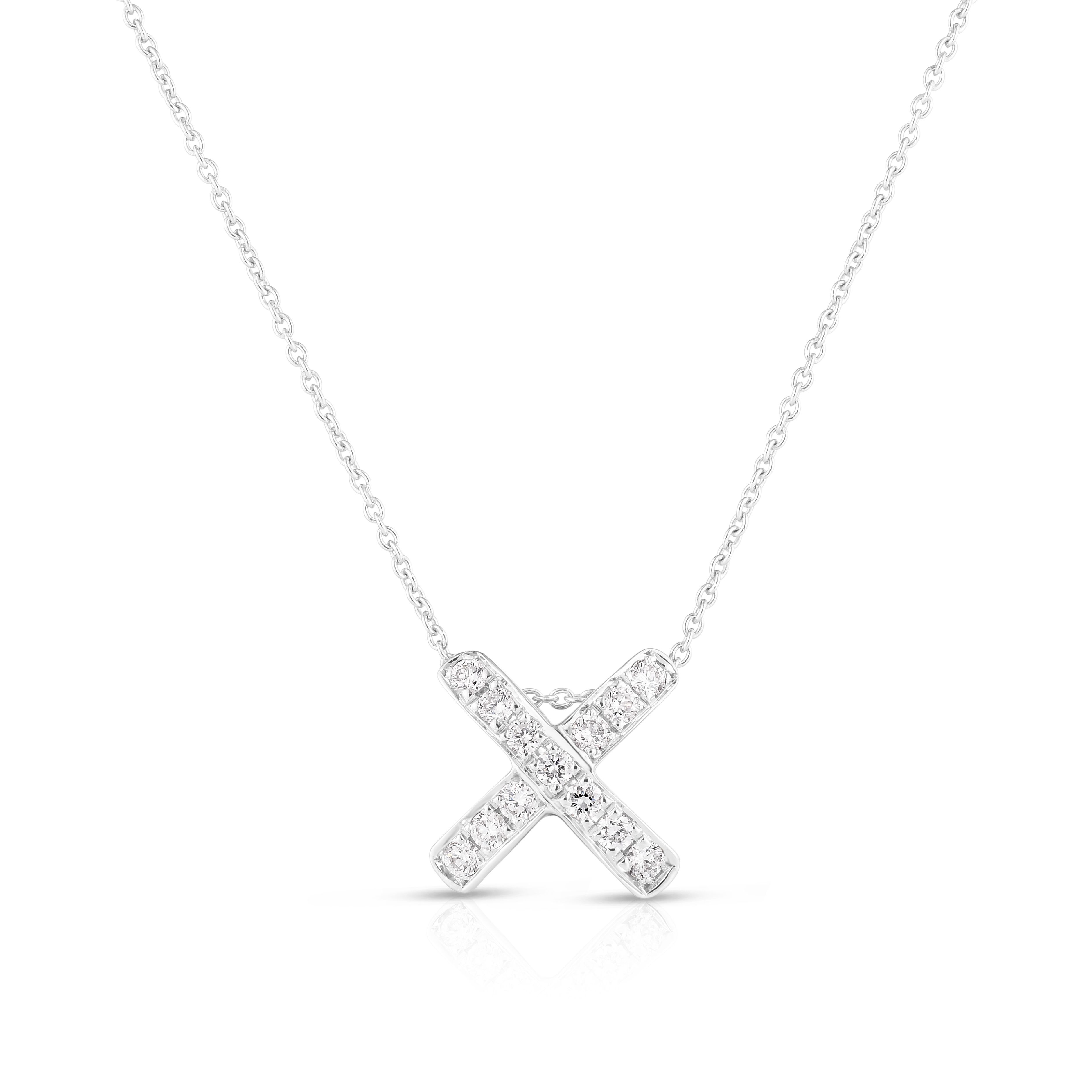 18k White Gold Tiny Treasures "x" Diamond Necklace