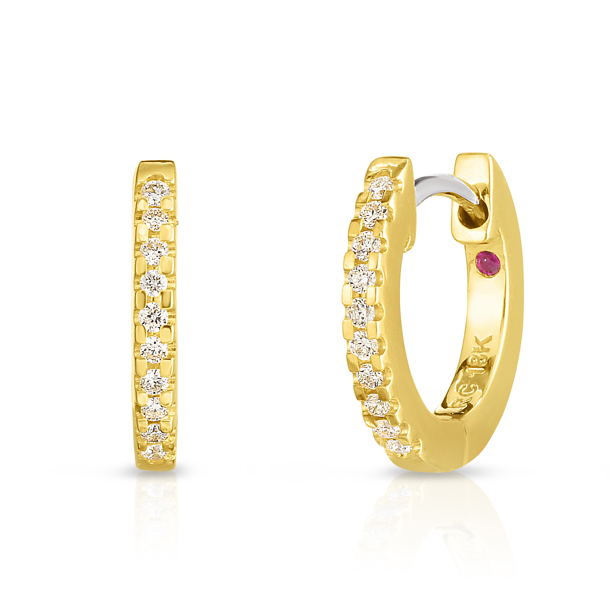 18k Yellow Gold The Perfect Diamond Hoop® Extra Small Earrings