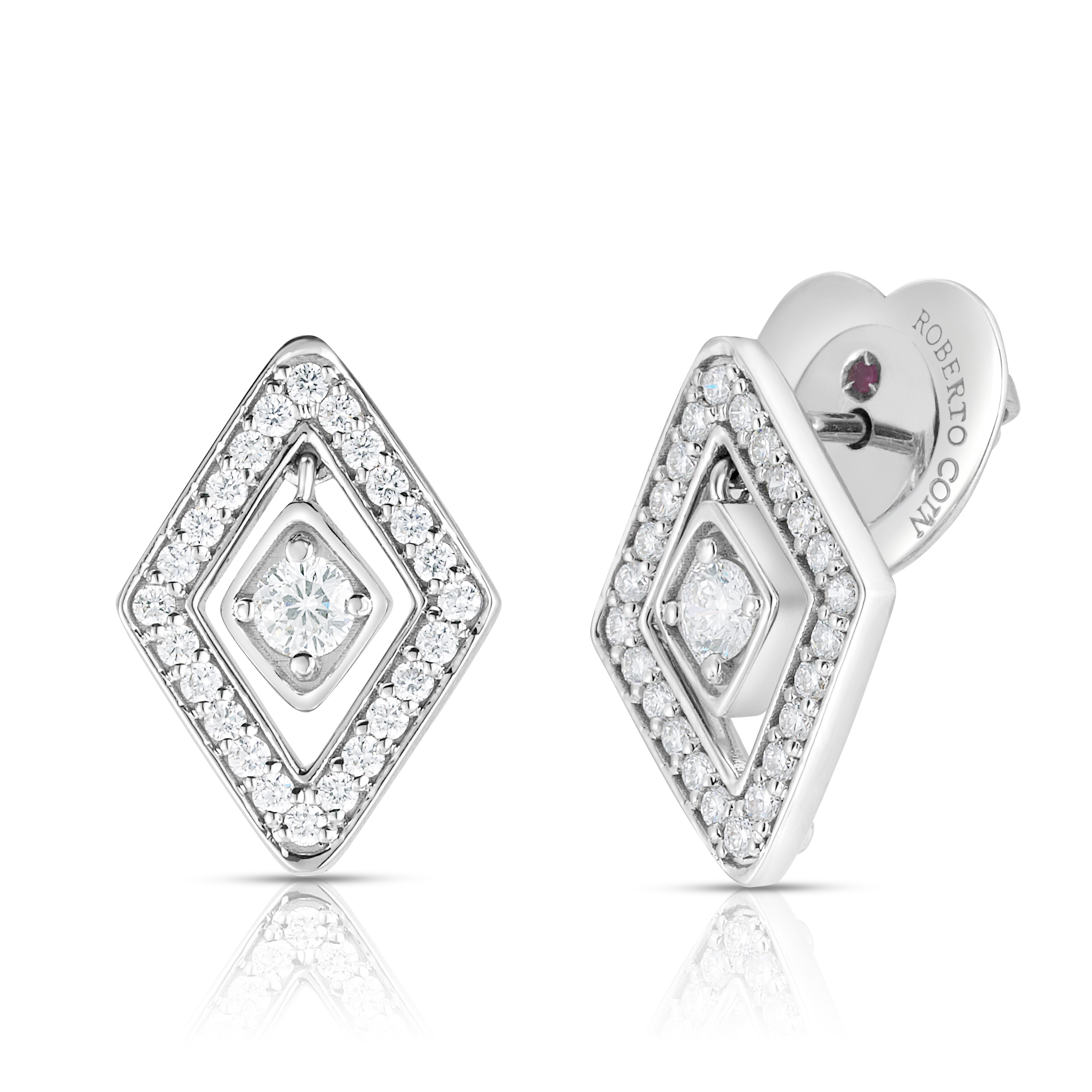 18k White Gold Diamante Diamond Stud Earrings