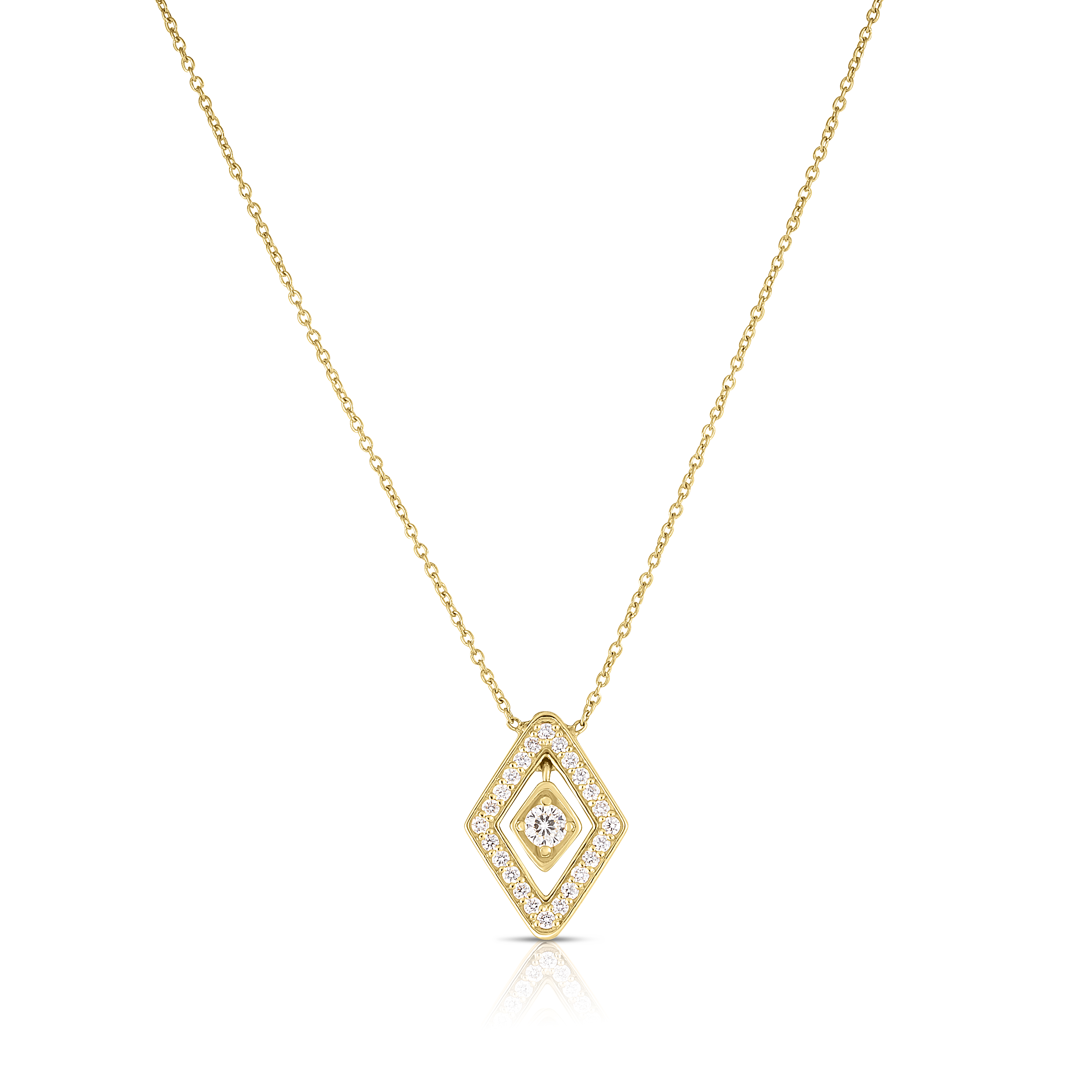 18k Yellow Gold Diamante Small Diamond Necklace