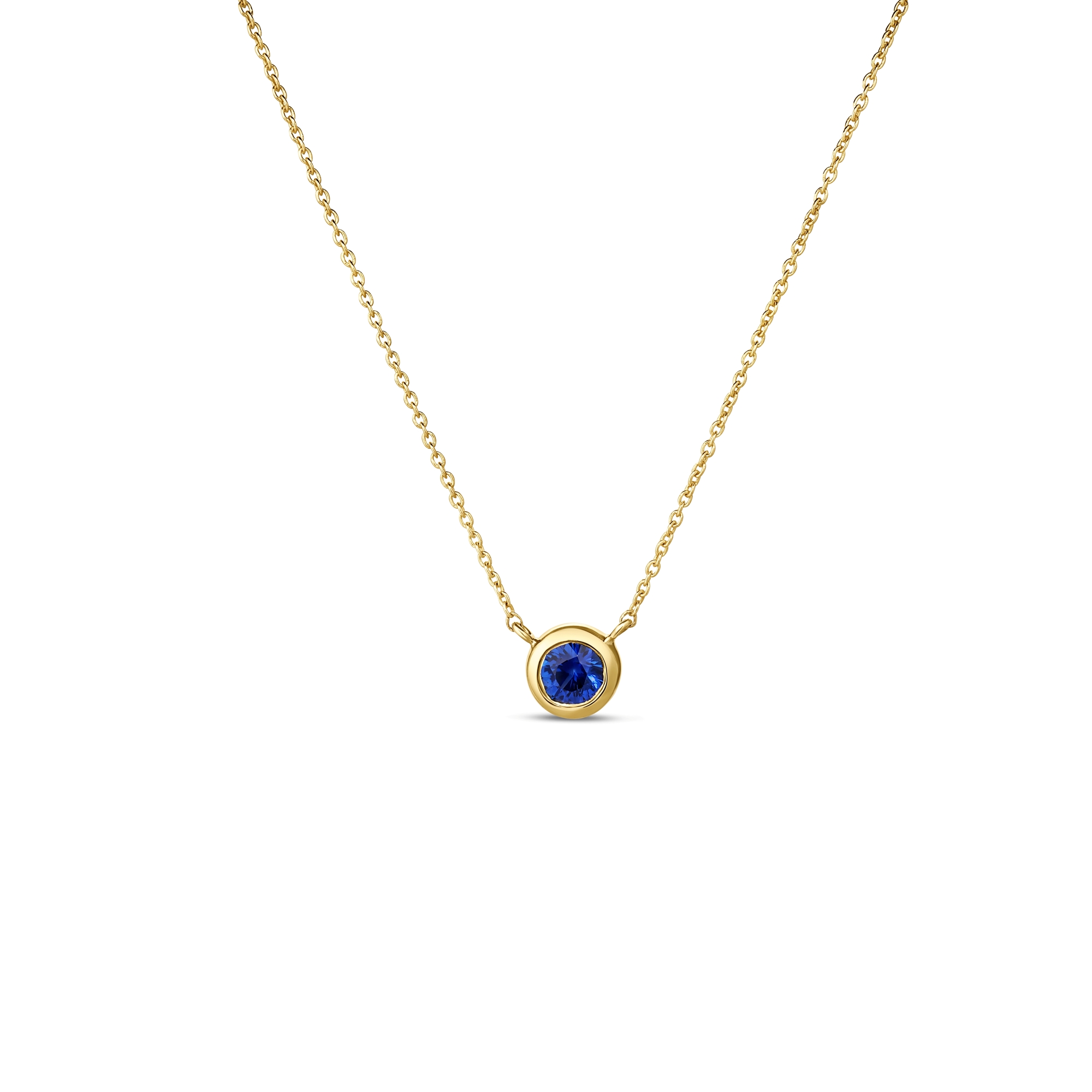 18k Yellow Gold Tiny Treasures Blue Sapphire Necklace