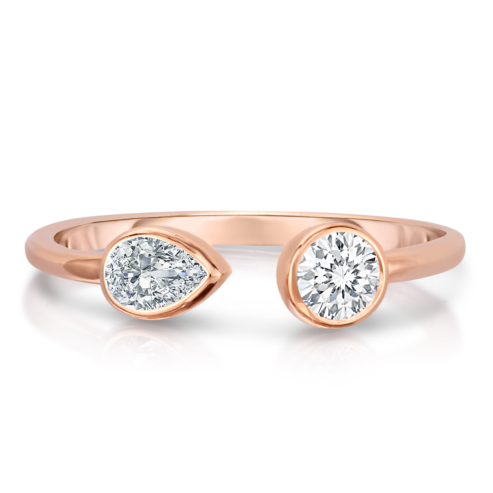 18k Rose Gold Dolce 2 Stone Ring - Mq