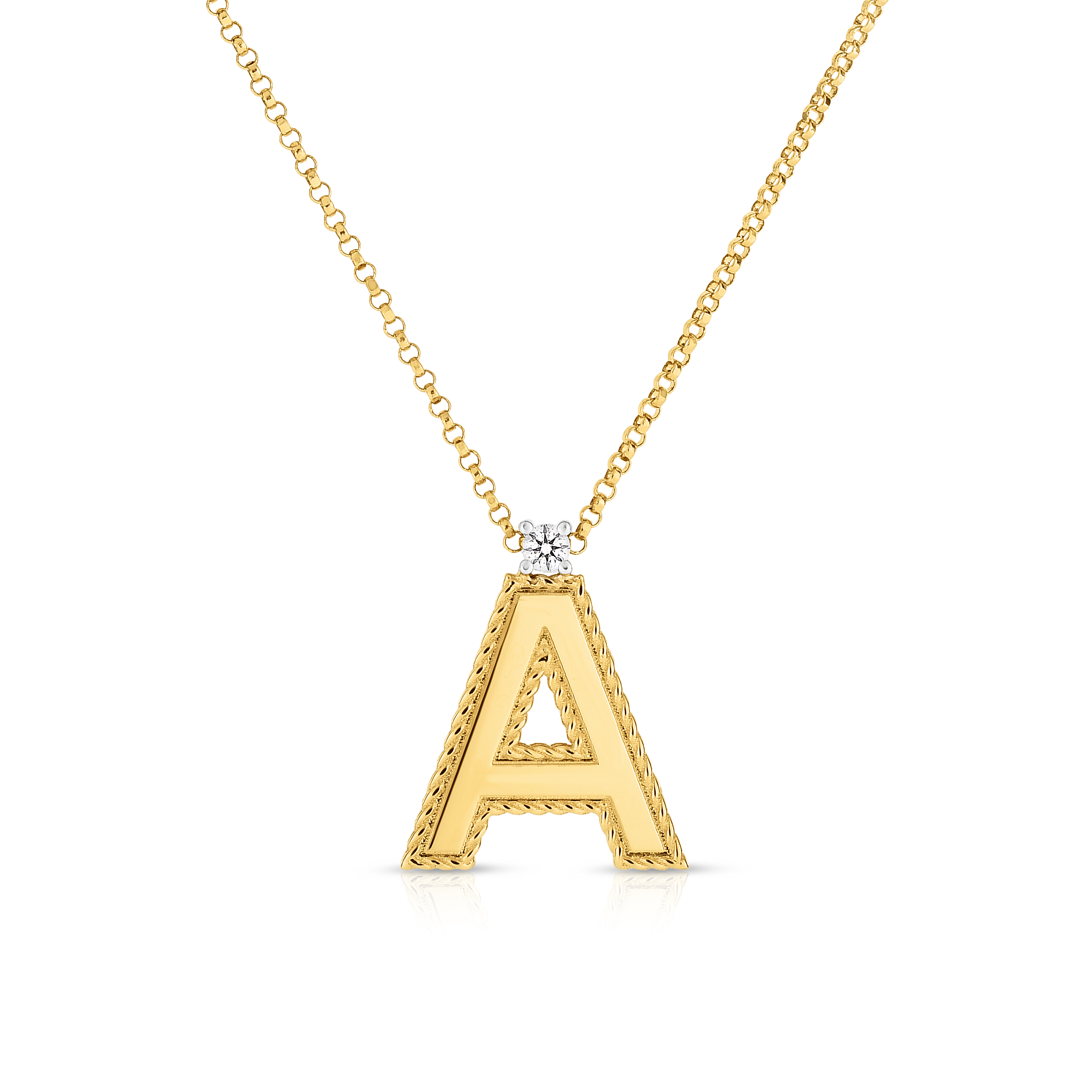 18k Yellow Gold Princess Block Letter 