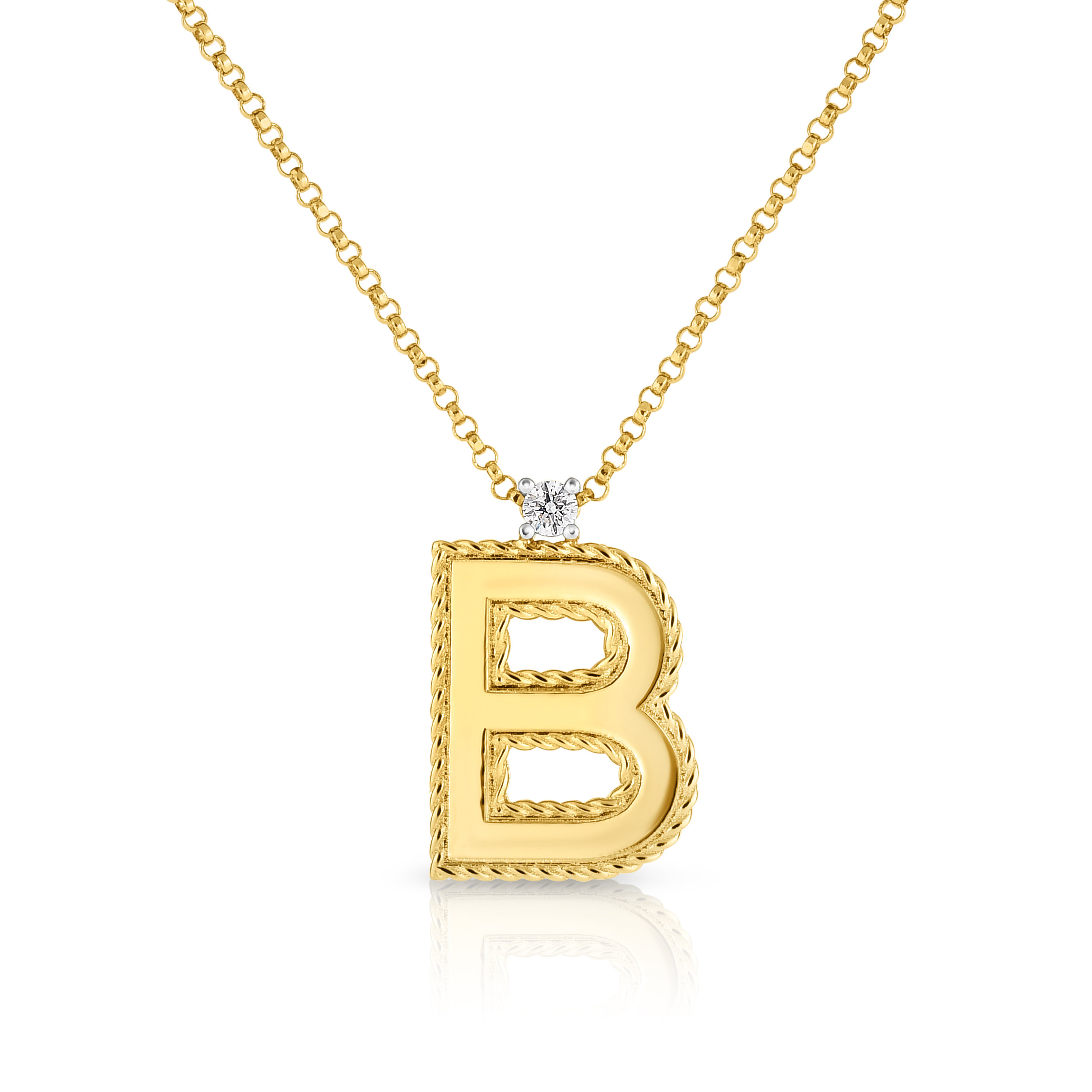 18k Yellow Gold Princess Block Letter 