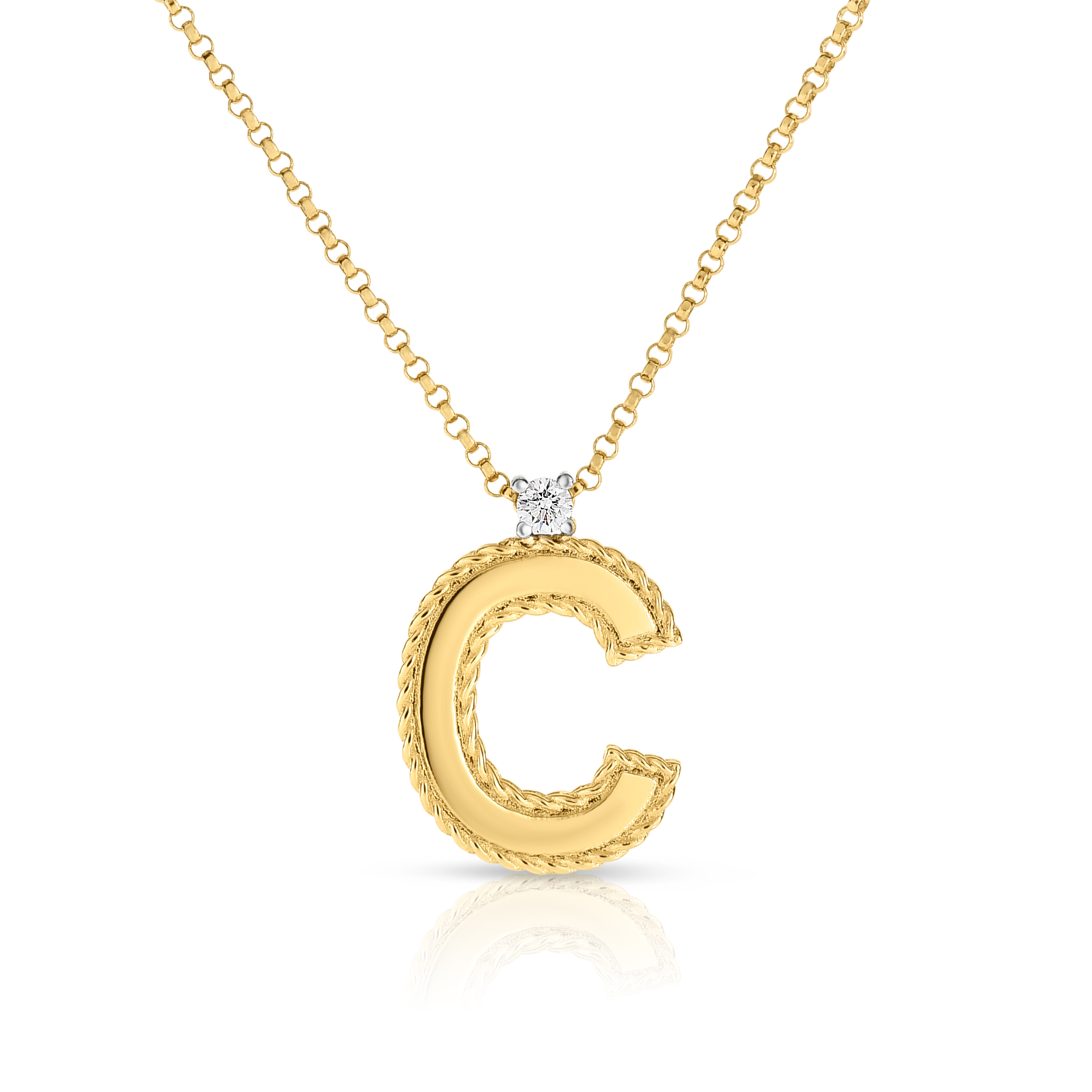 18k Yellow Gold Princess Block Letter 