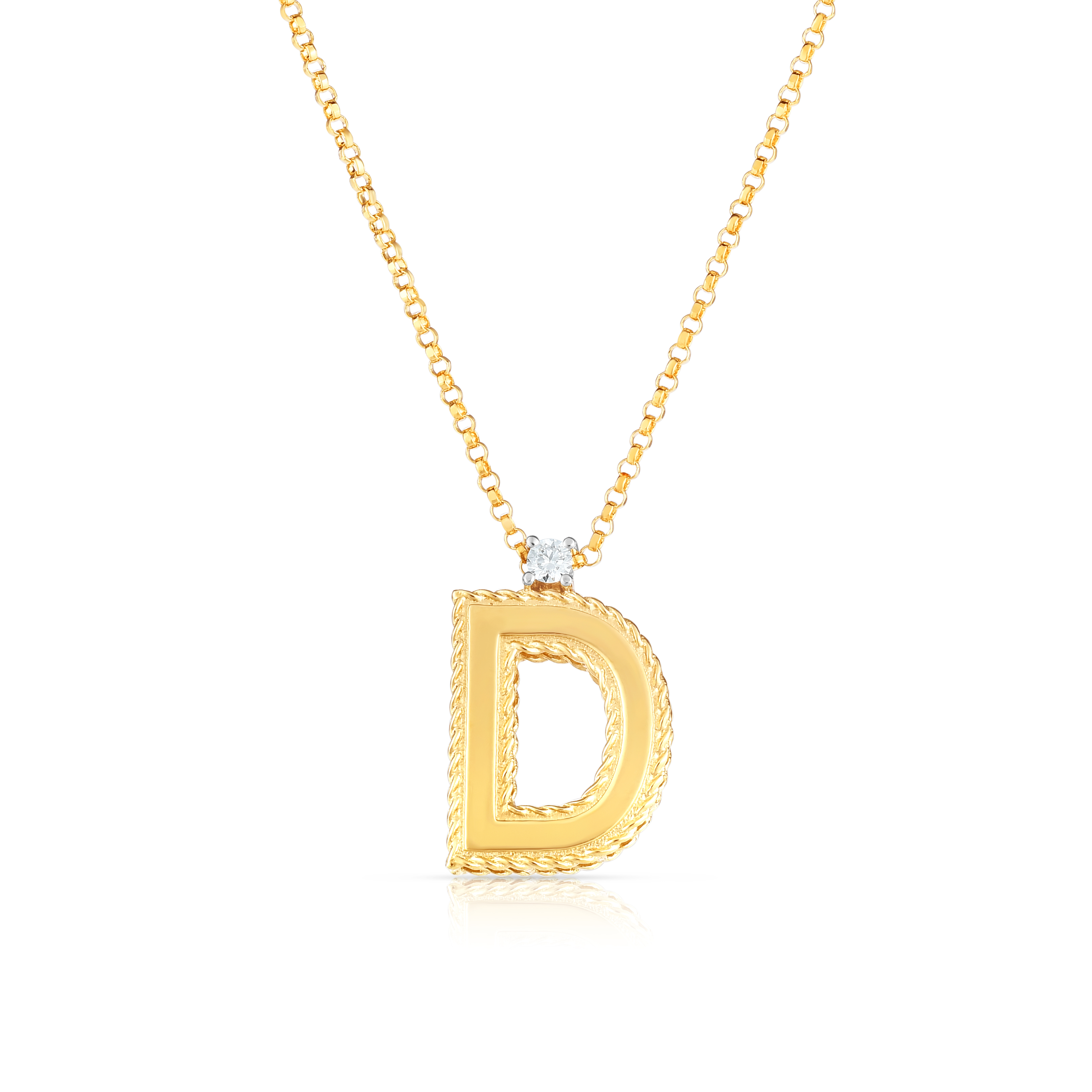 18k Yellow Gold Princess Block Letter 