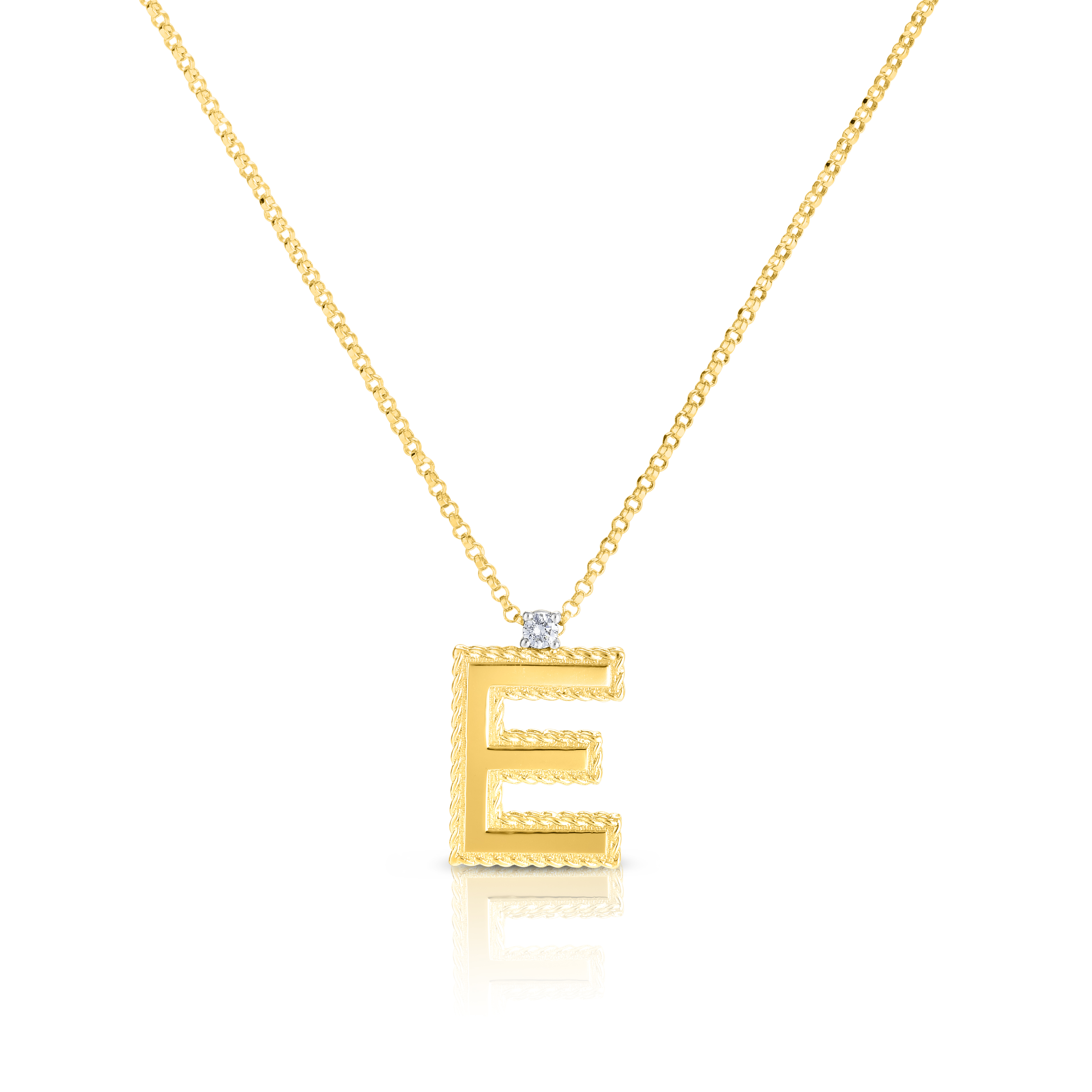 18k Yellow Gold Princess Block Letter 
