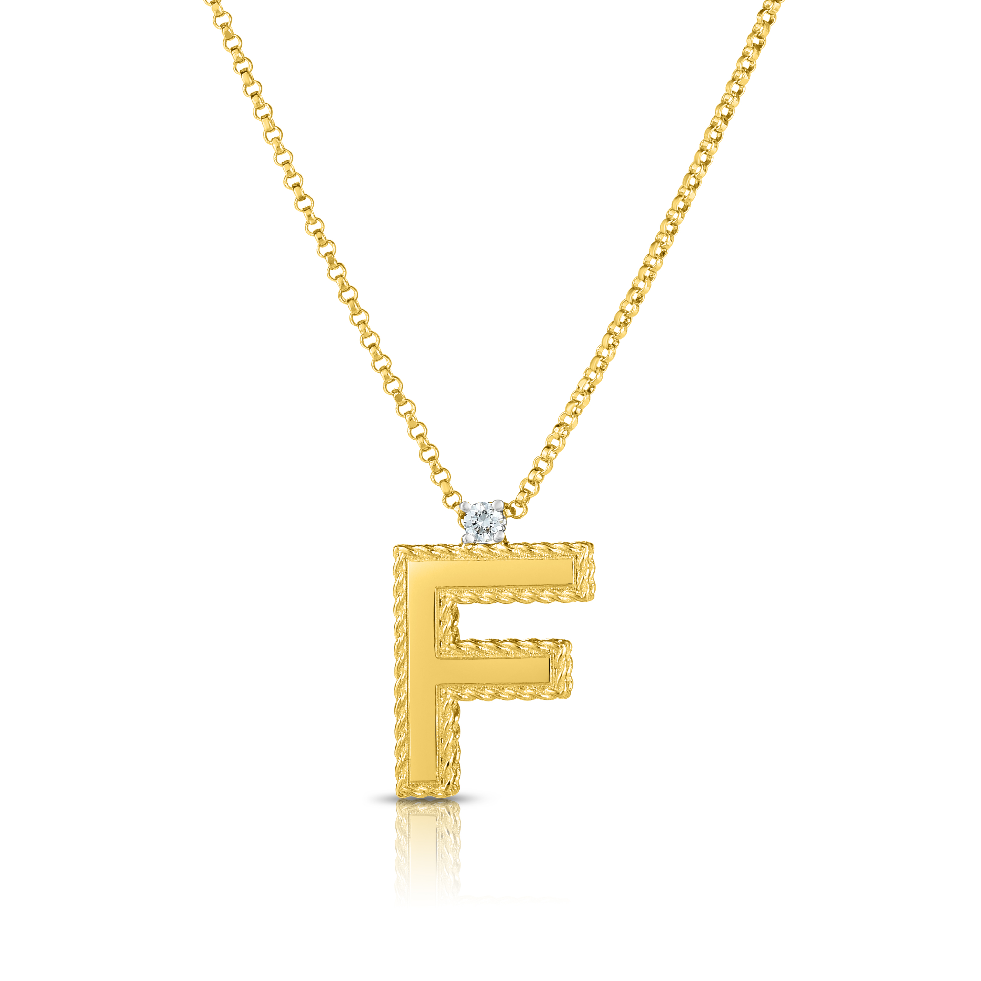 18k Yellow Gold Princess Block Letter 