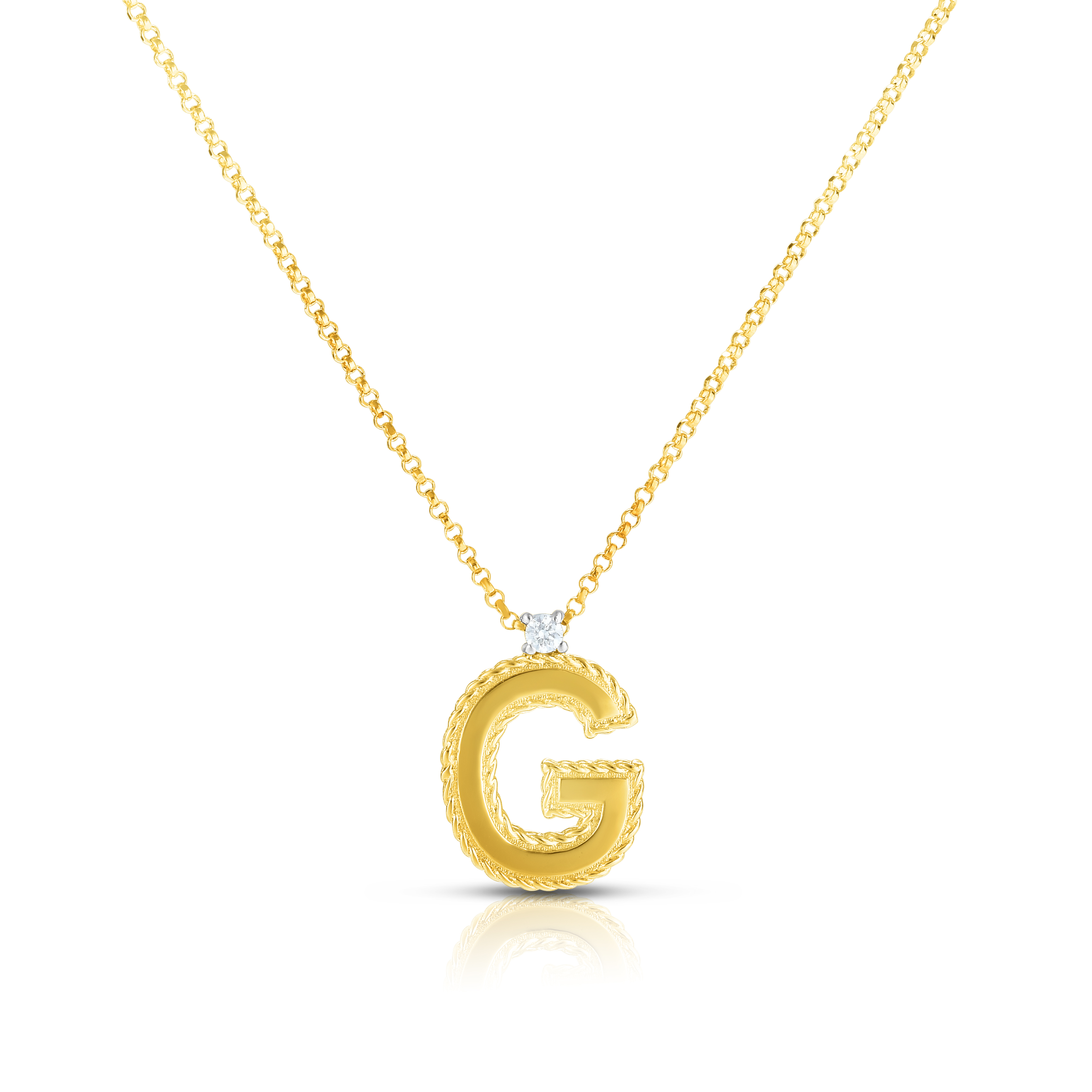 18k Yellow Gold Princess Block Letter 