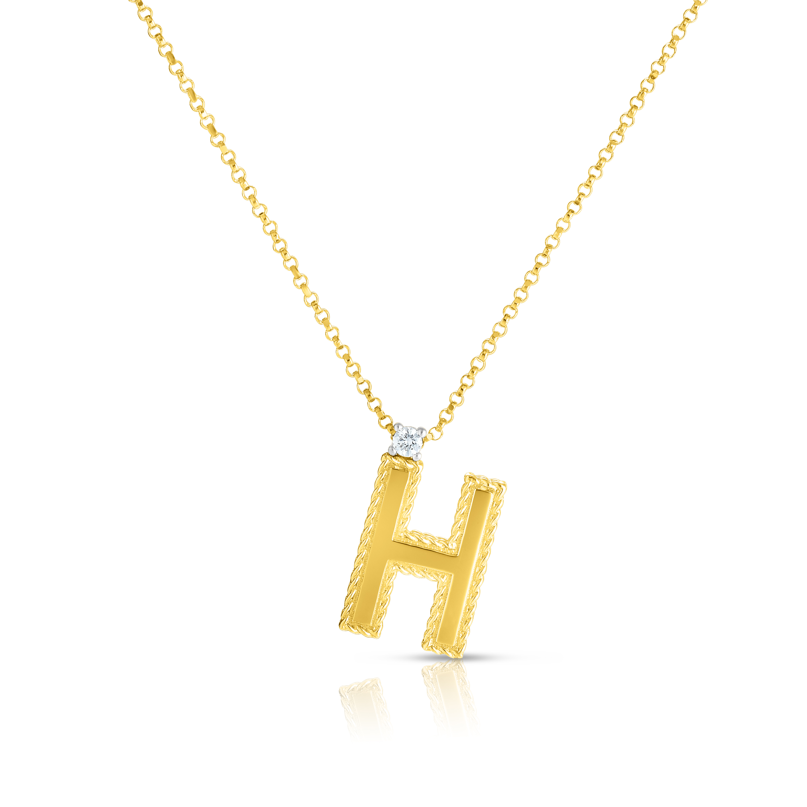 18k Yellow Gold Princess Block Letter 