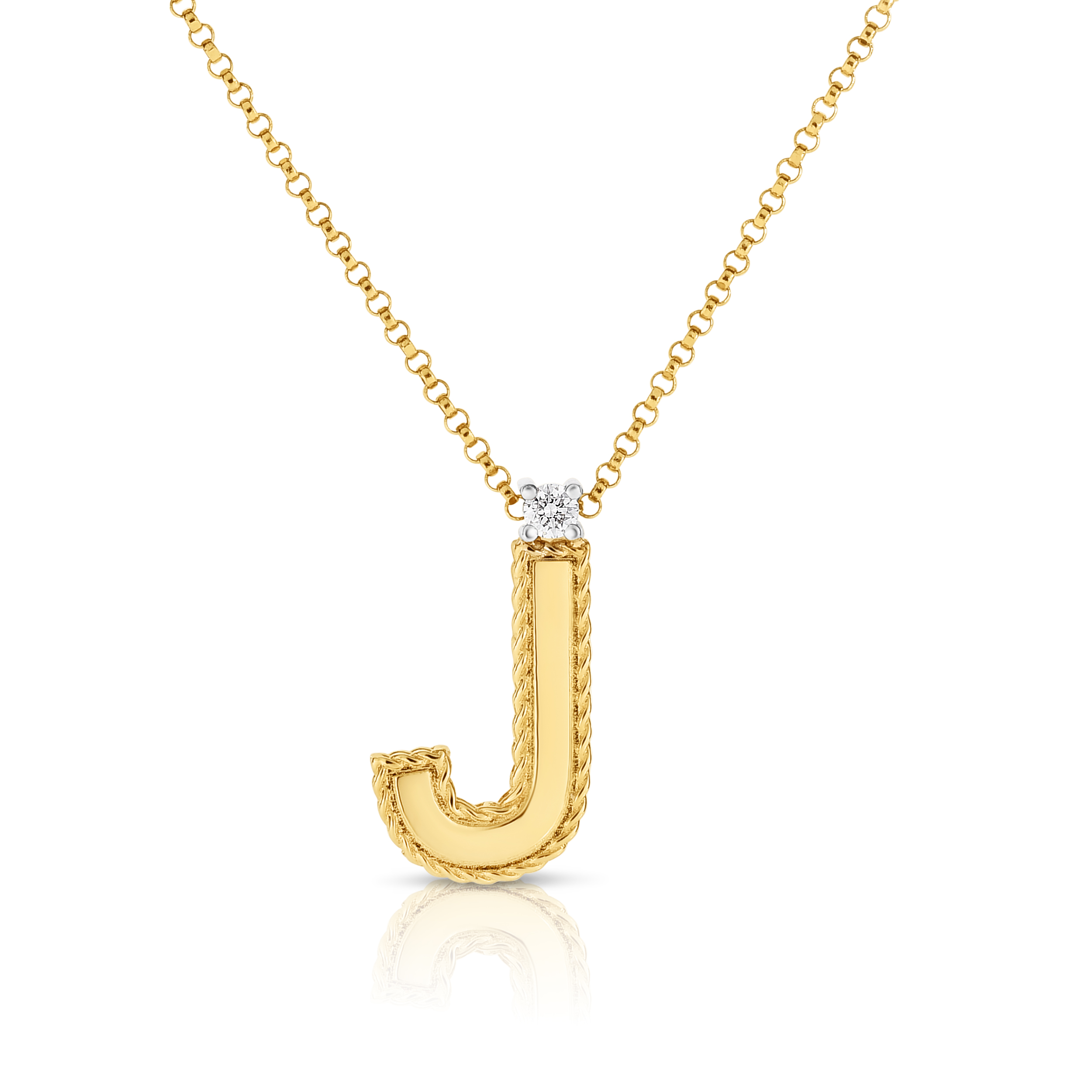 18k Yellow Gold Princess Block Letter 