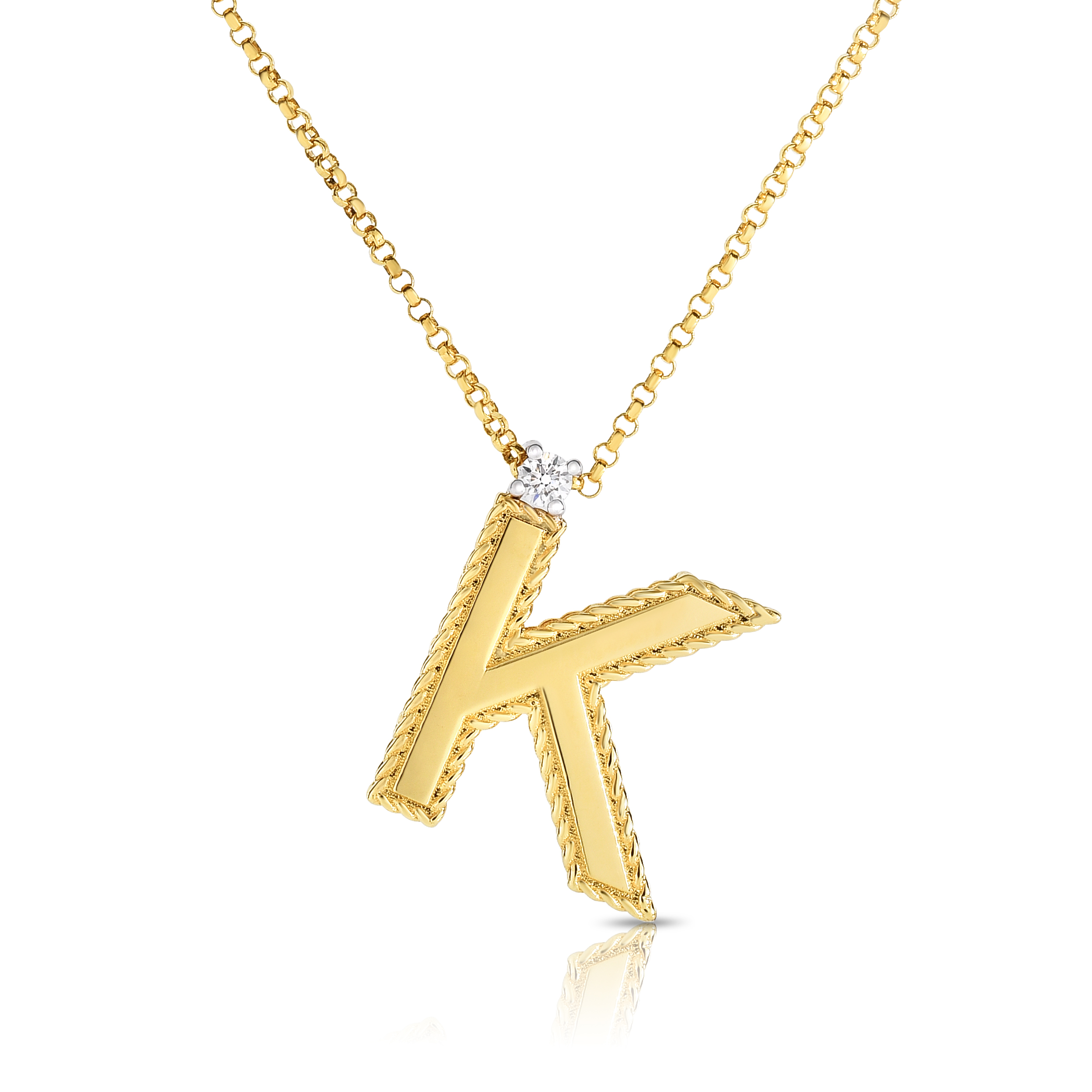 18k Yellow Gold Princess Block Letter 