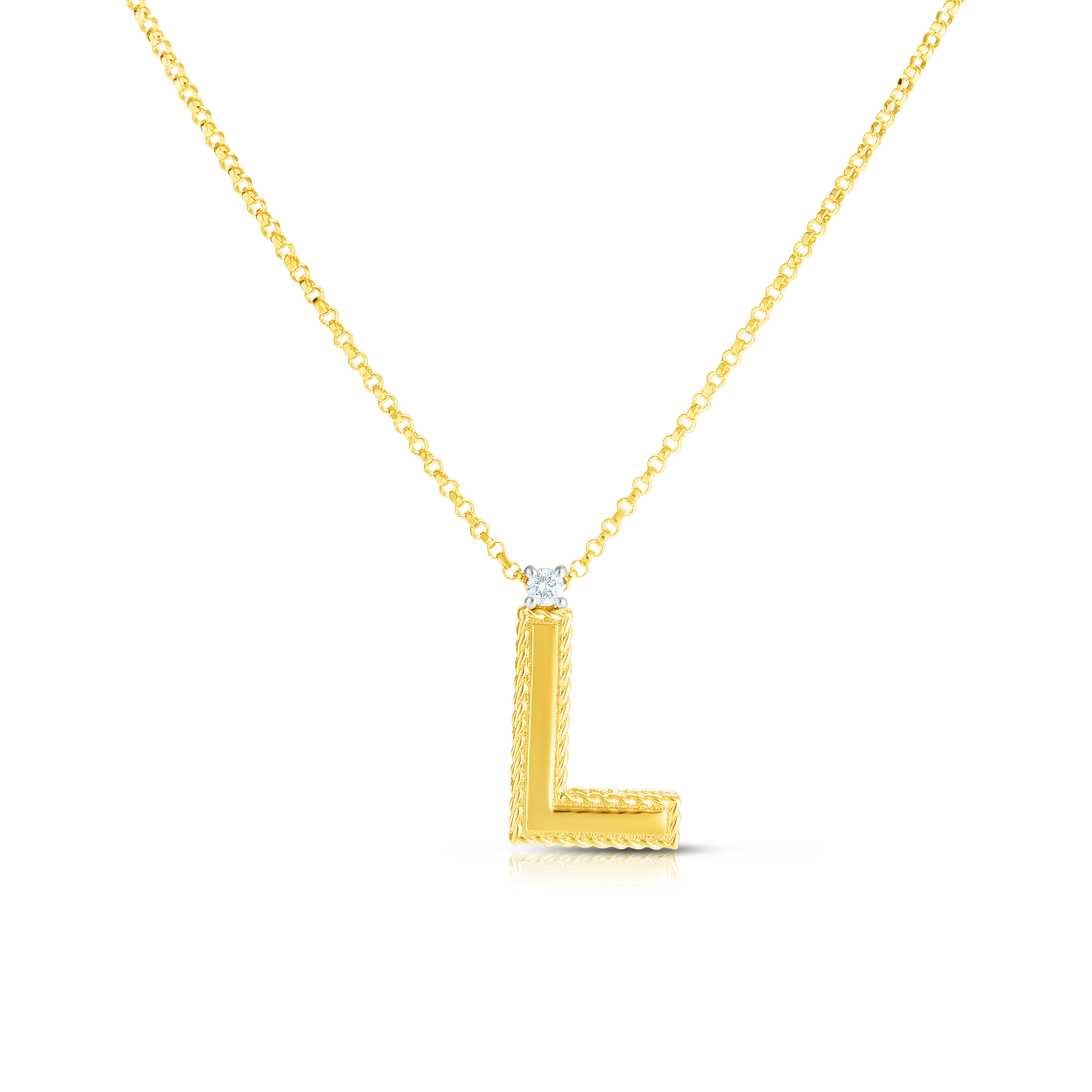 18k Yellow Gold Princess Block Letter 