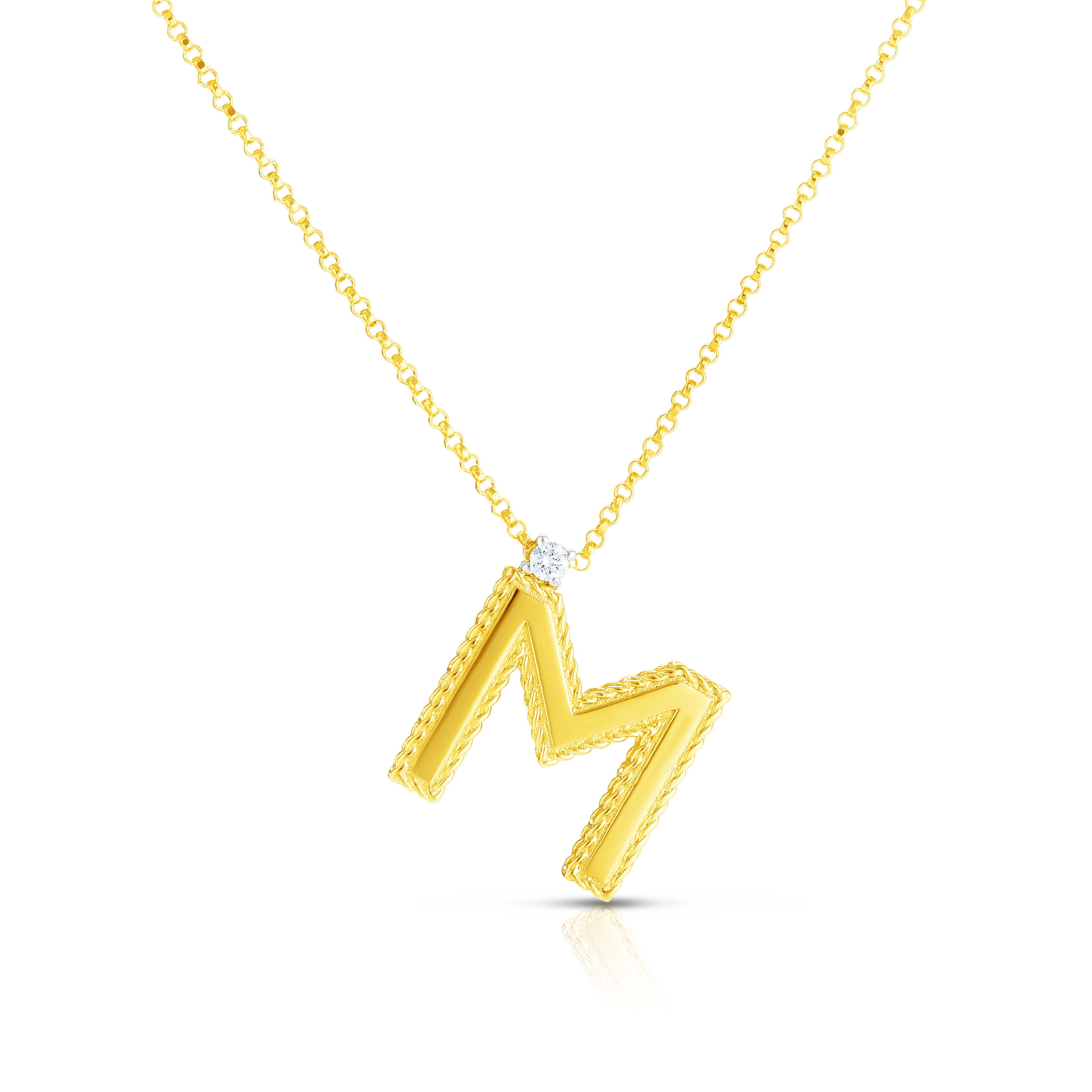 18k Yellow Gold Princess Block Letter 