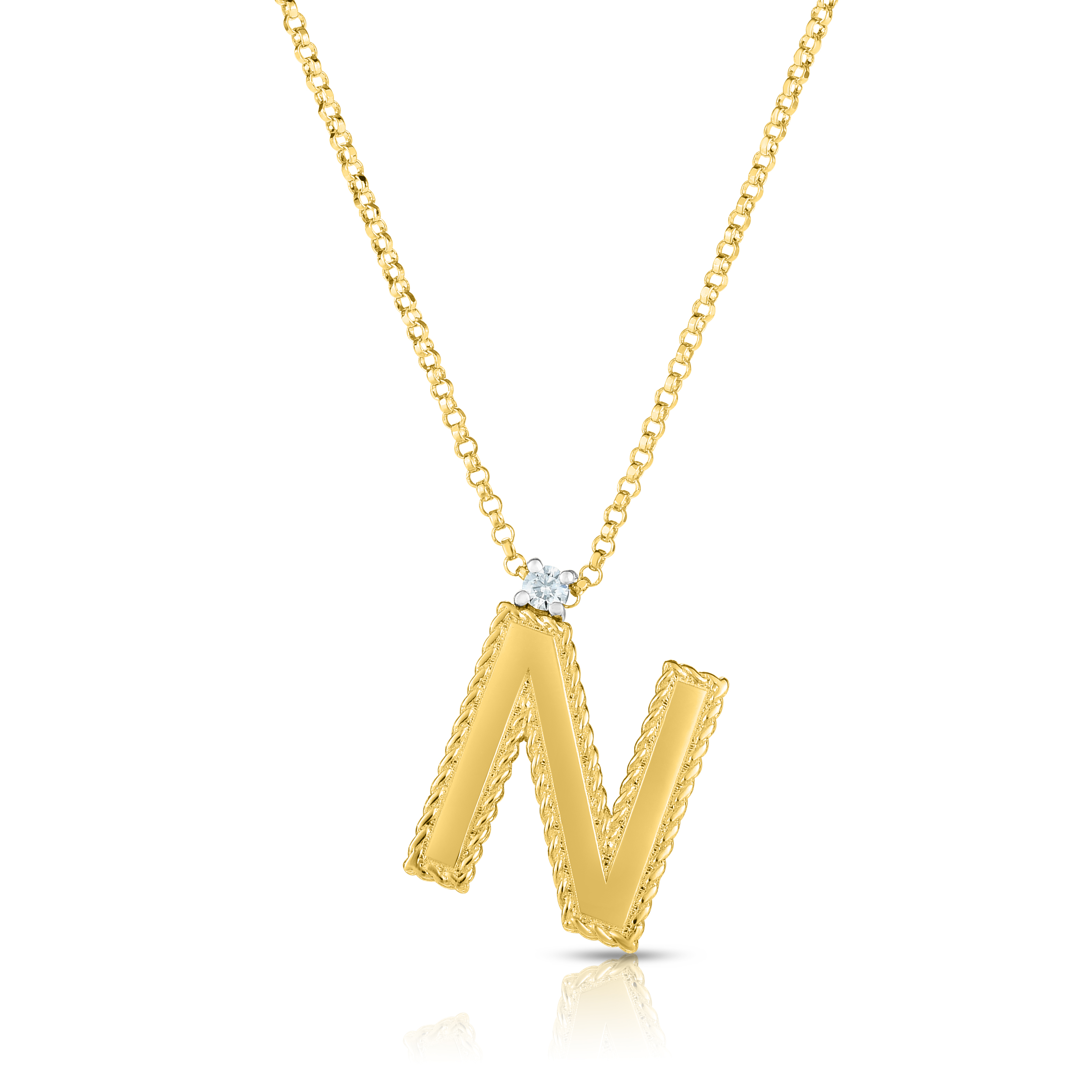 18k Yellow Gold Princess Block Letter 