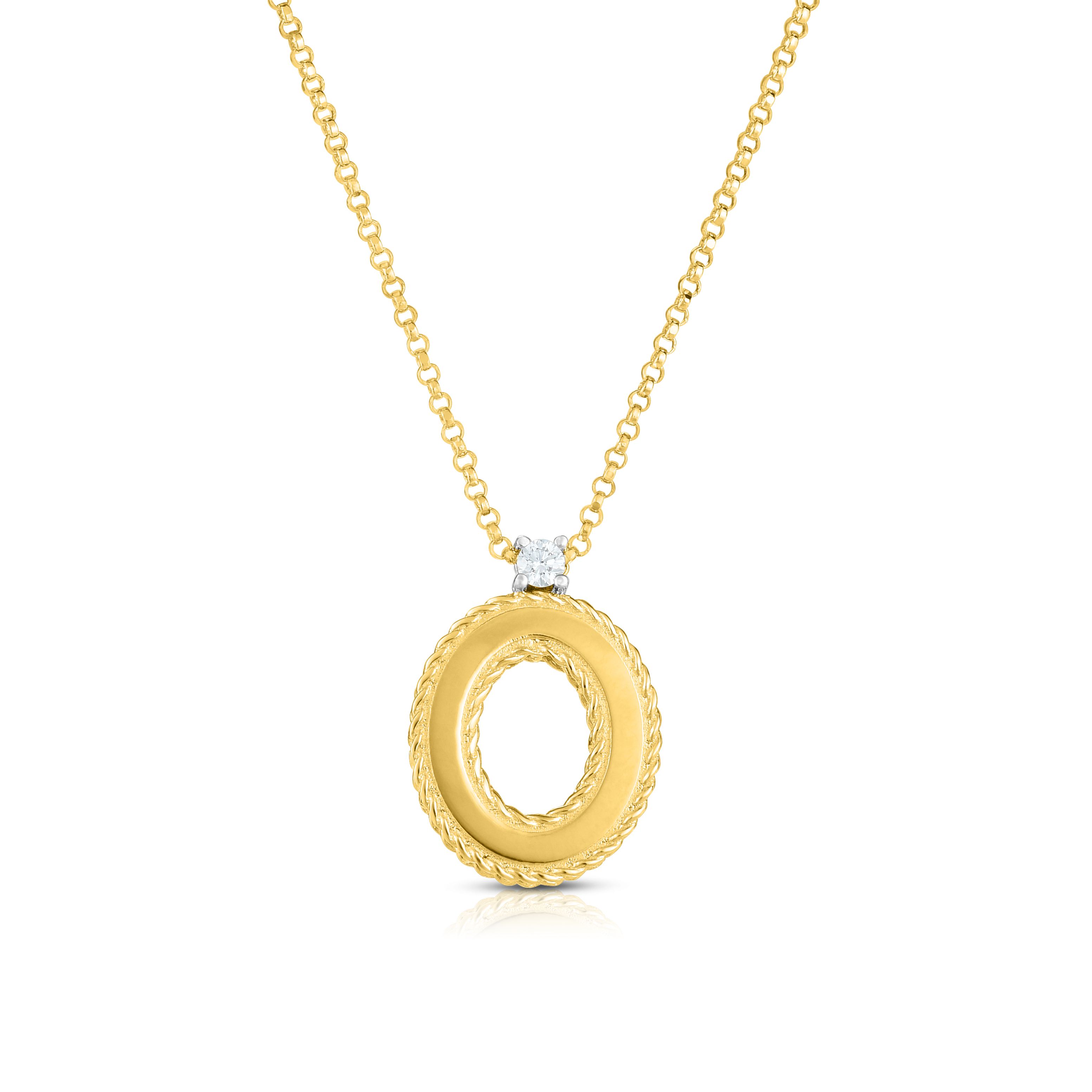 18k Yellow Gold Princess Block Letter 