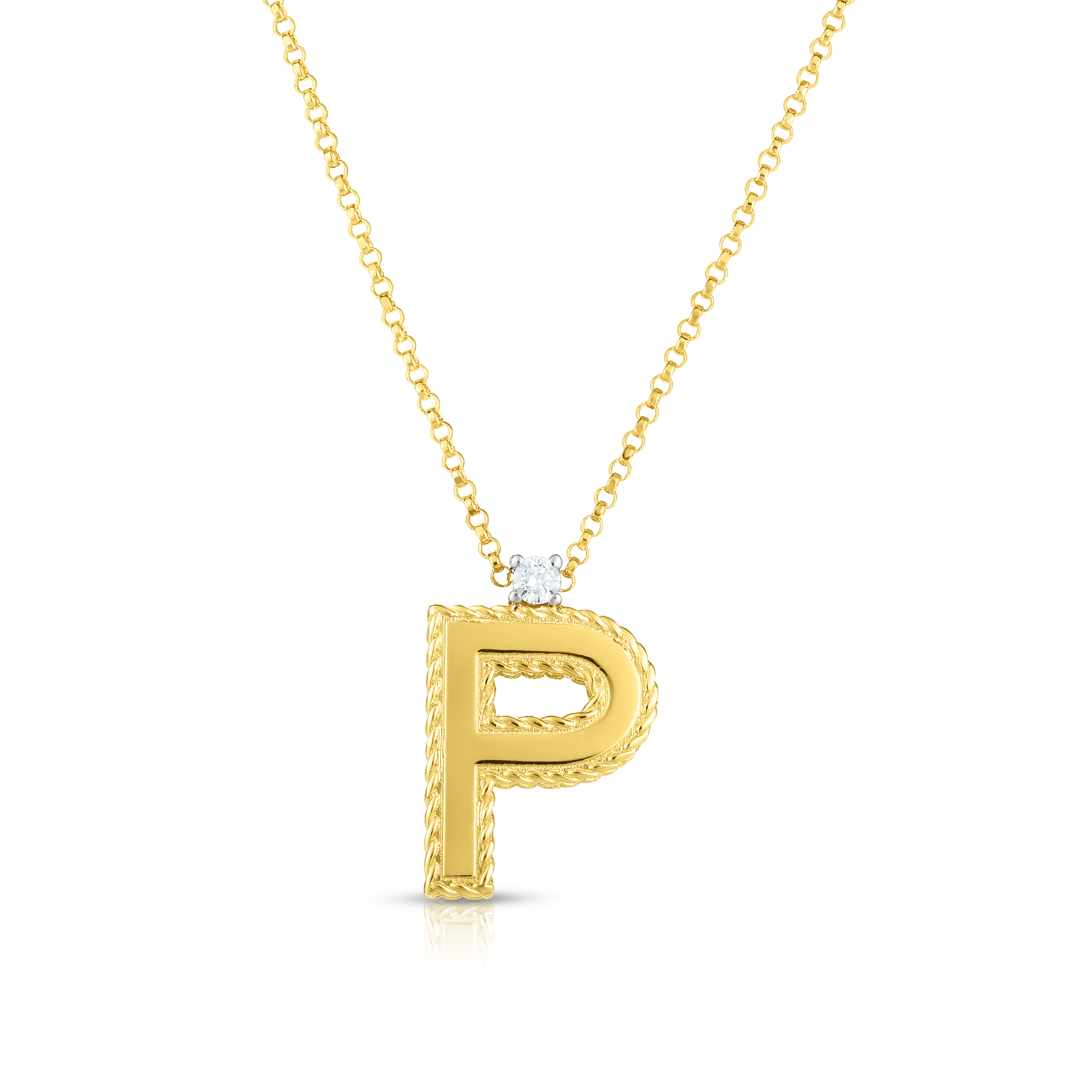 18k Yellow Gold Princess Block Letter 