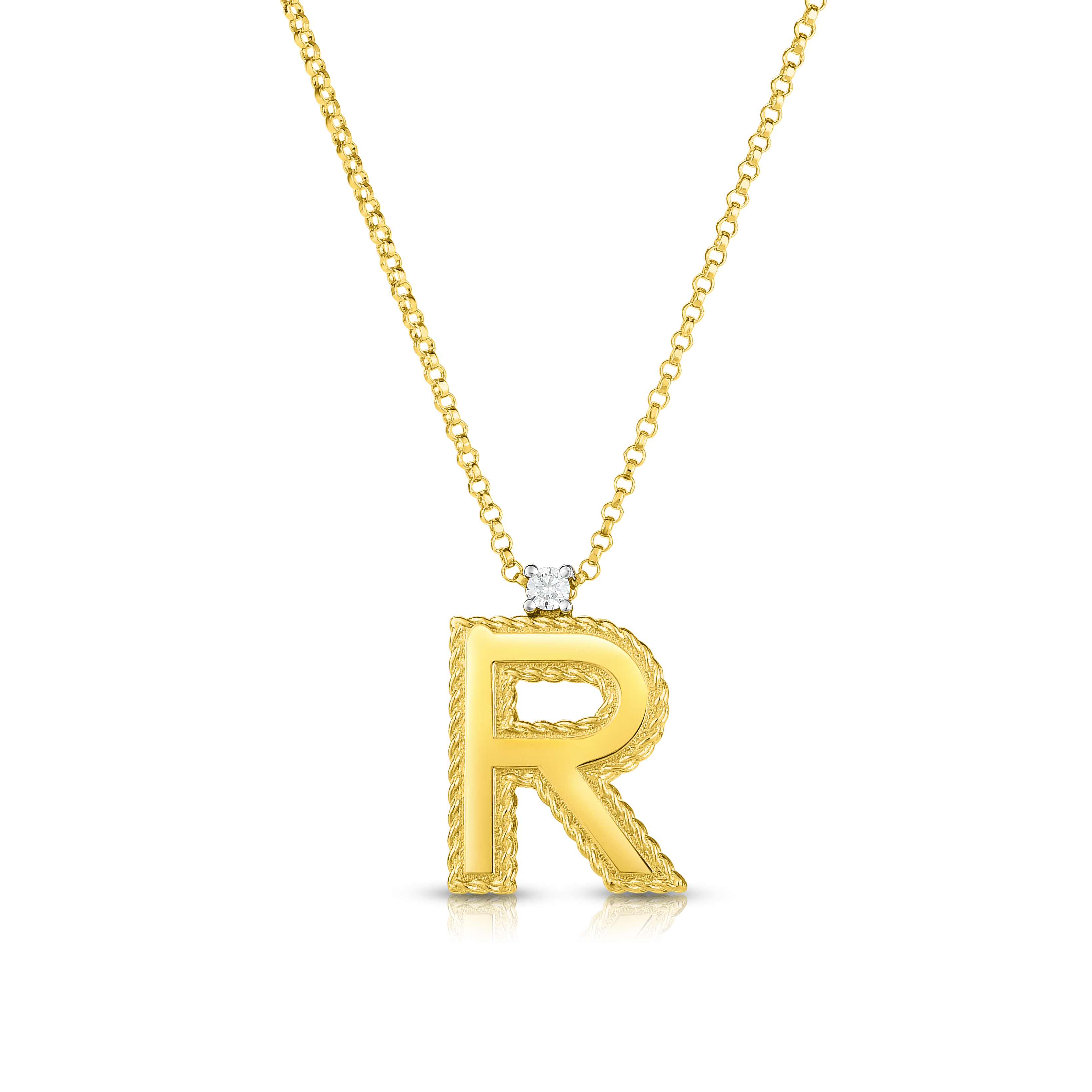 18k Yellow Gold Princess Block Letter 