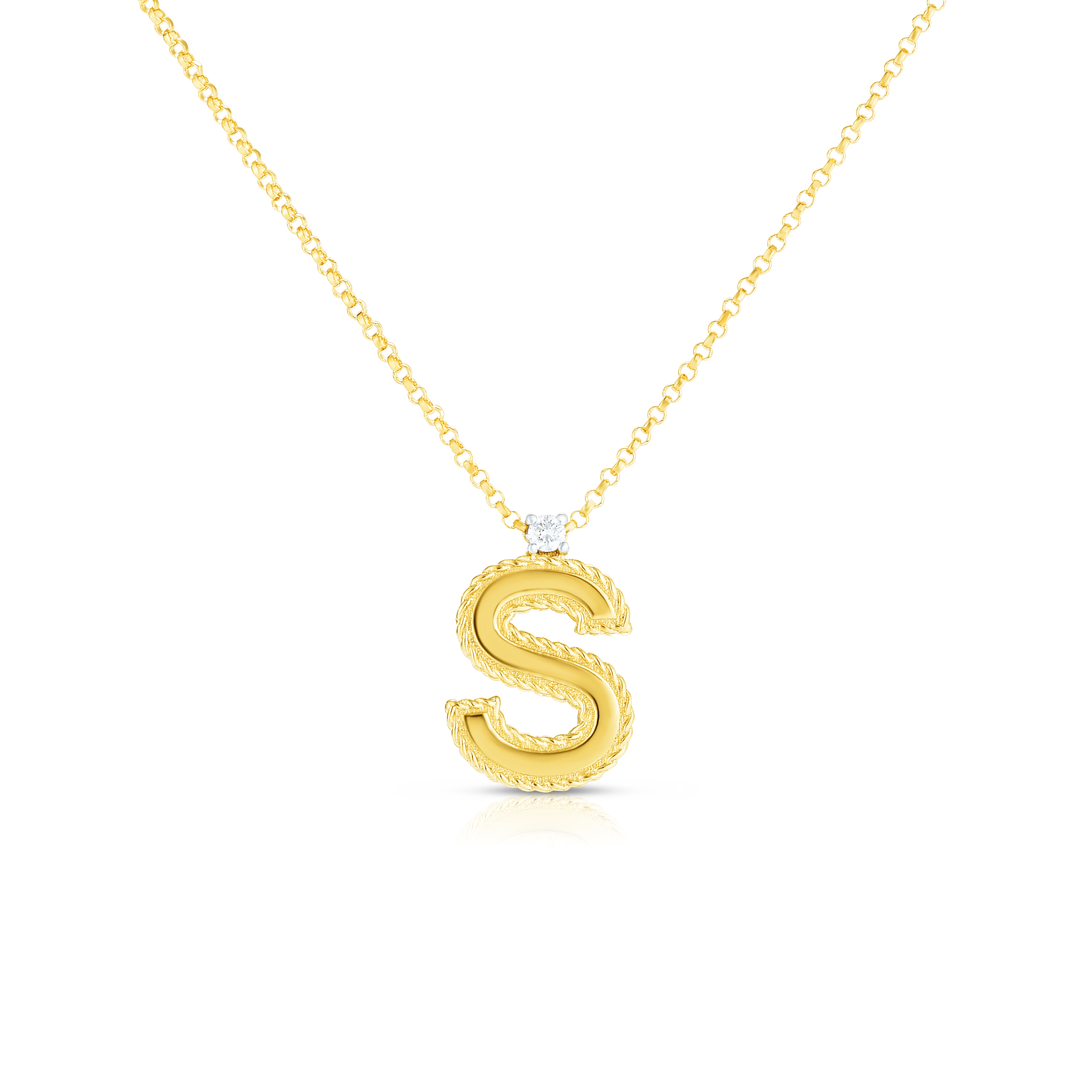 18k Yellow Gold Princess Block Letter 