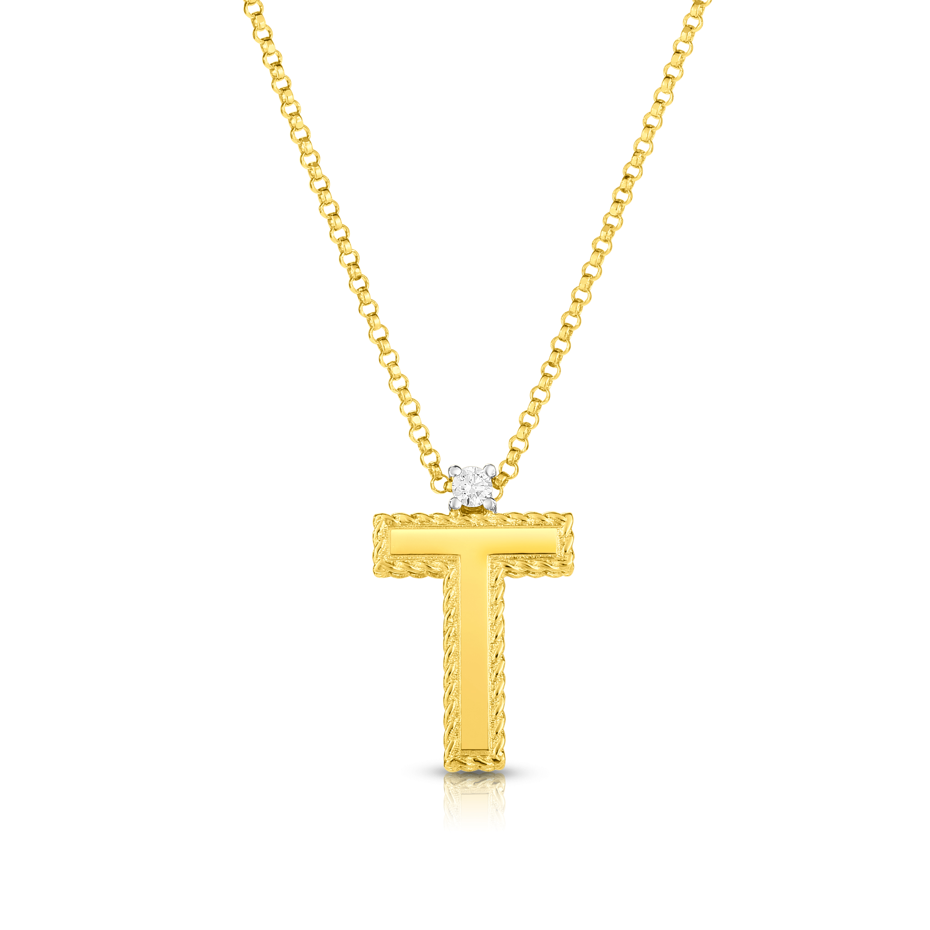 18k Yellow Gold Princess Block Letter 
