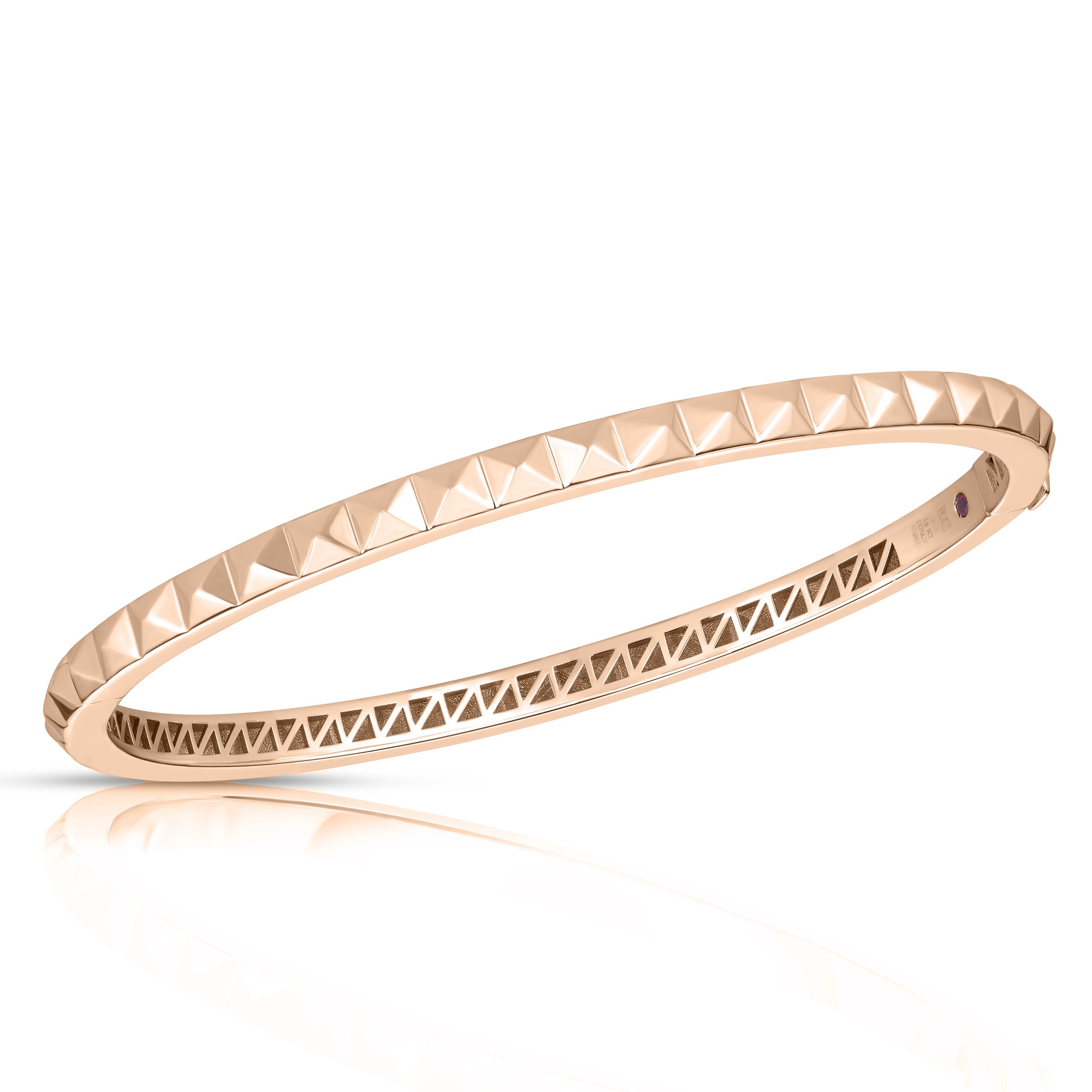 18k Rose Gold Obelisco Single Row Bangle
