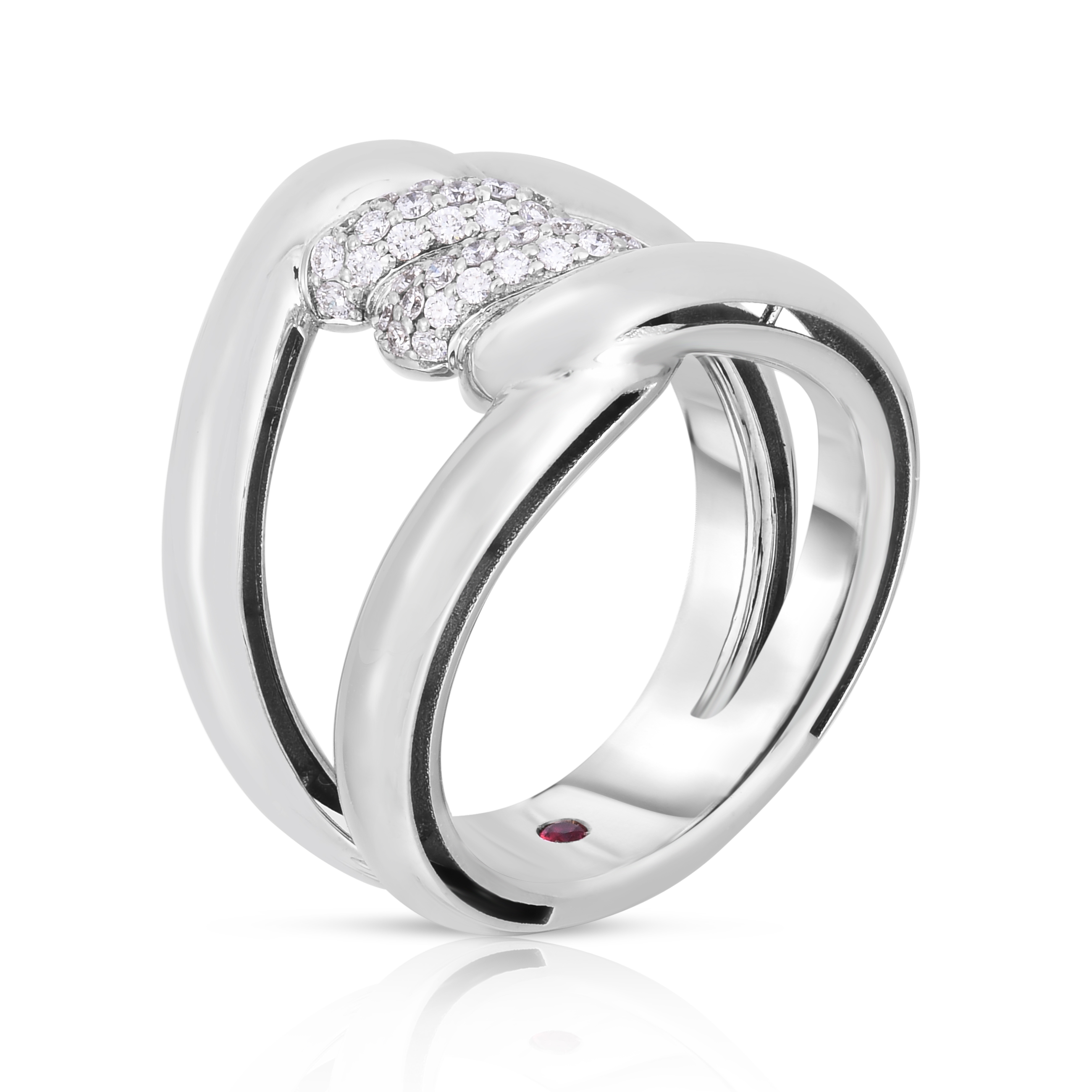 18k White Gold Cialoma Diamond Accent Knot Ring