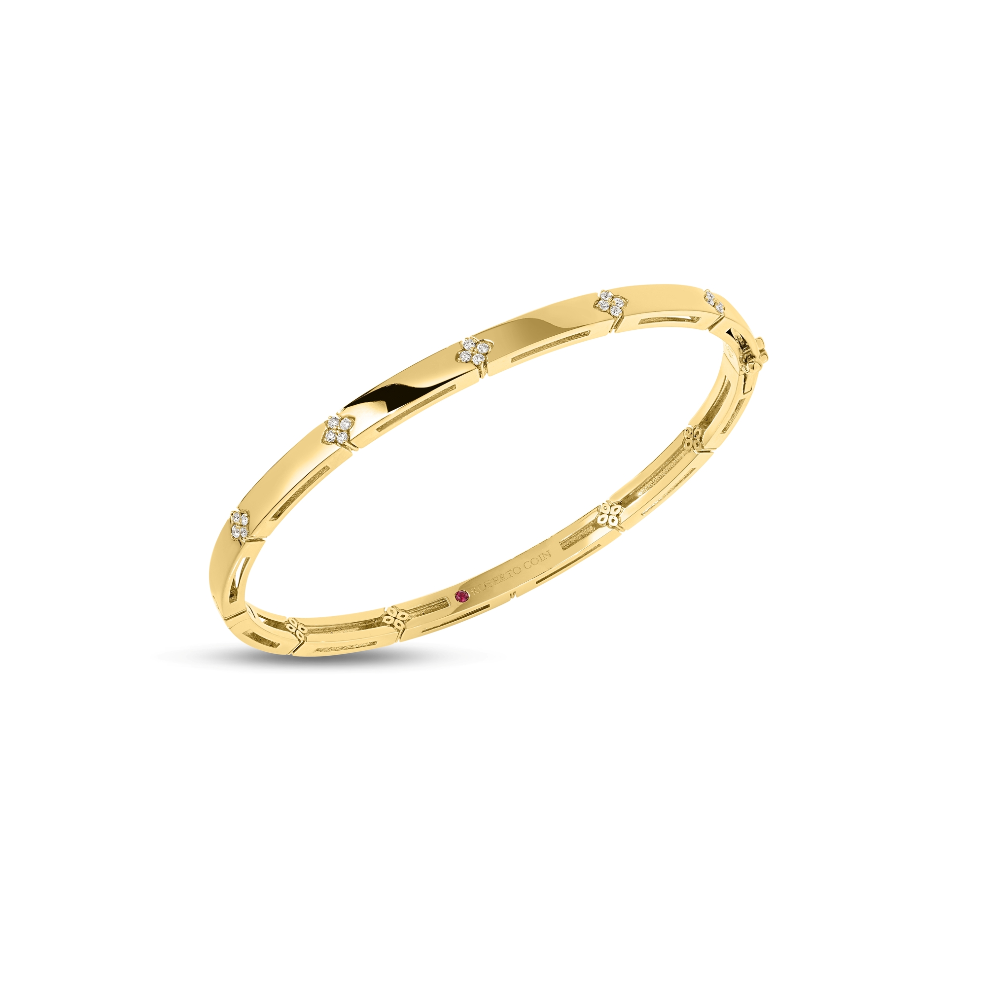 18k Yellow Gold Love In Verona Narrow Diamond Bangle