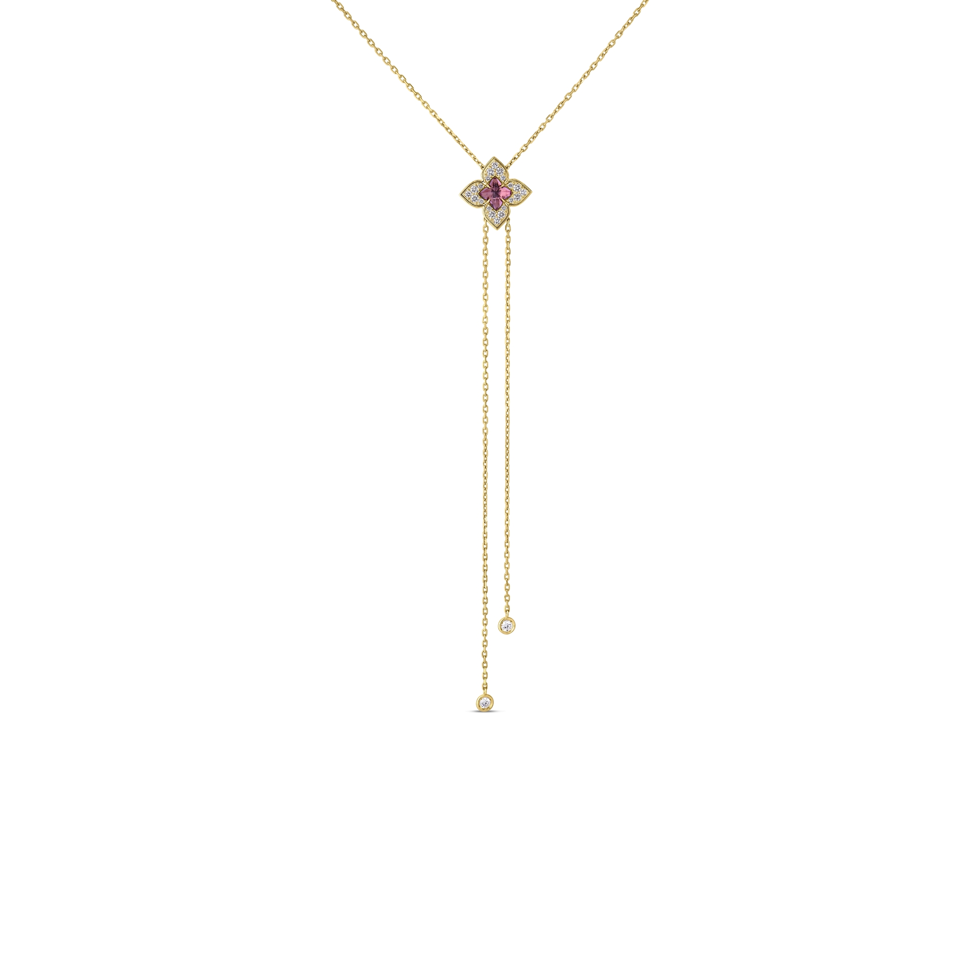 18k Yellow Gold Venetian Princess Carnival Amethyst And Diamond Lariat Necklace