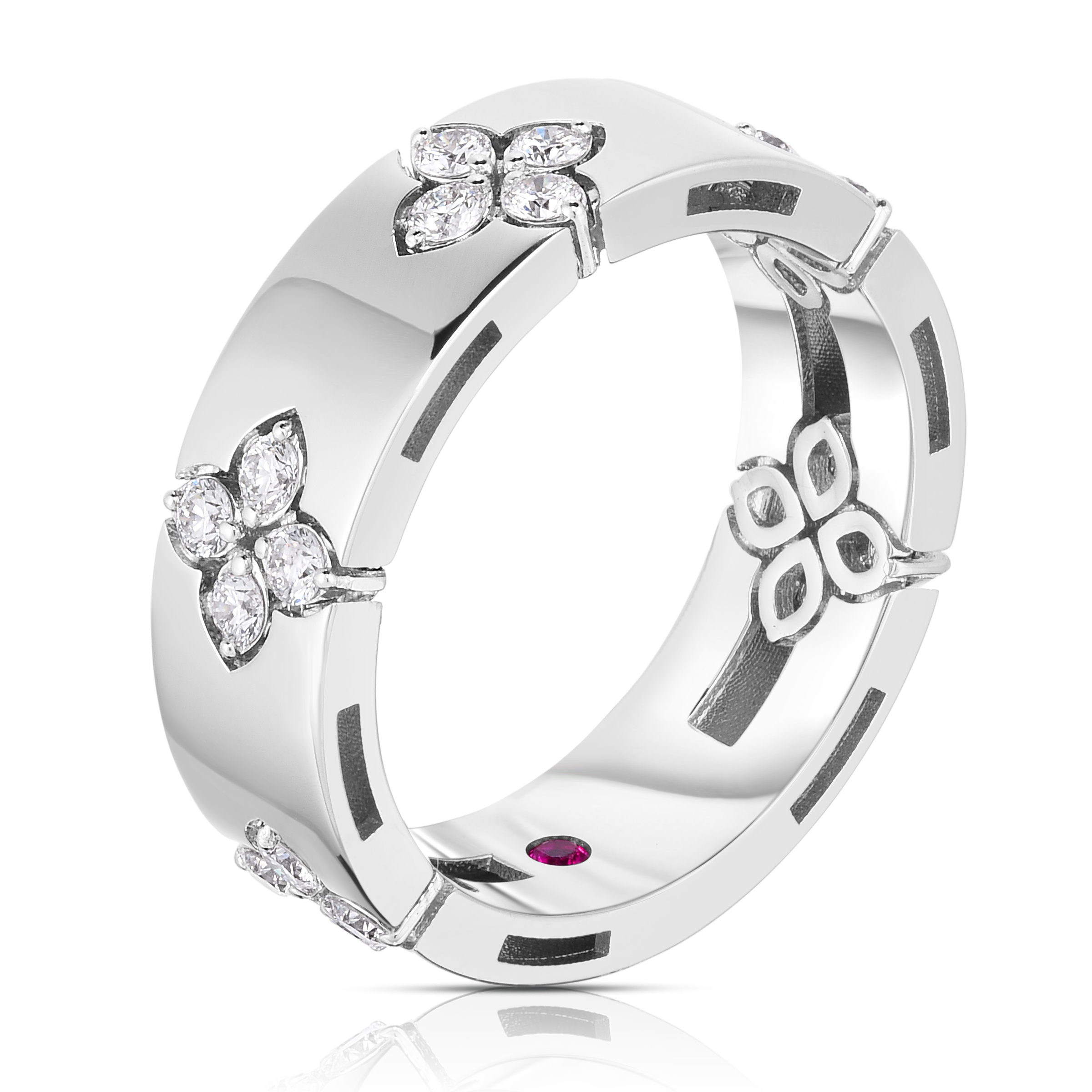 18k White Gold Love In Verona Wide Diamond Ring