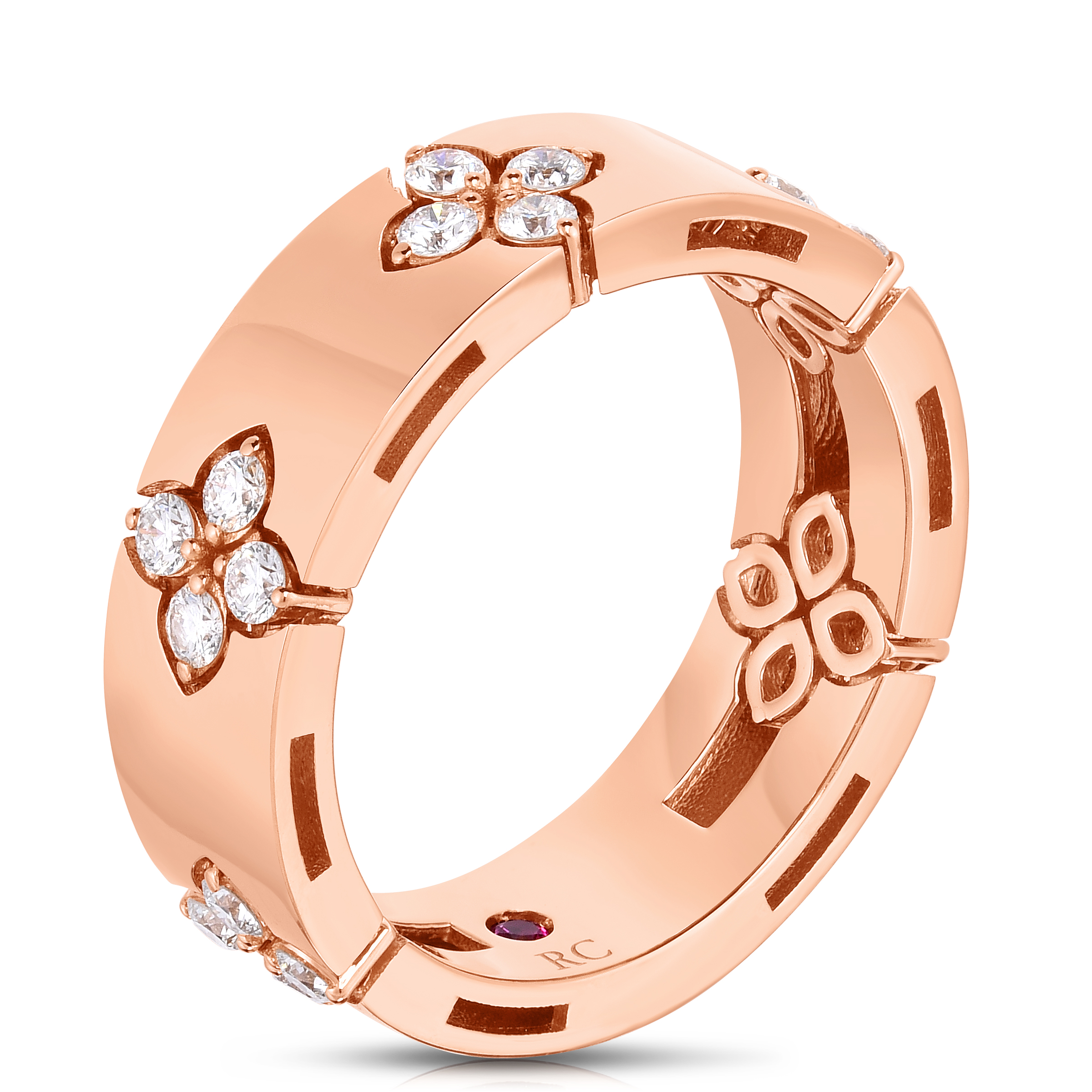 18k Rose Gold Love In Verona Wide Diamond Ring