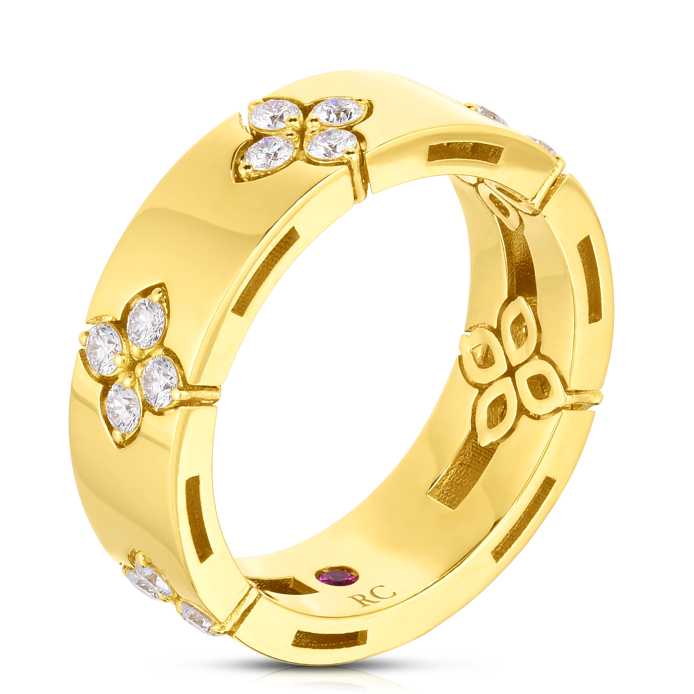 18k Yellow Gold Love In Verona Wide Diamond Ring