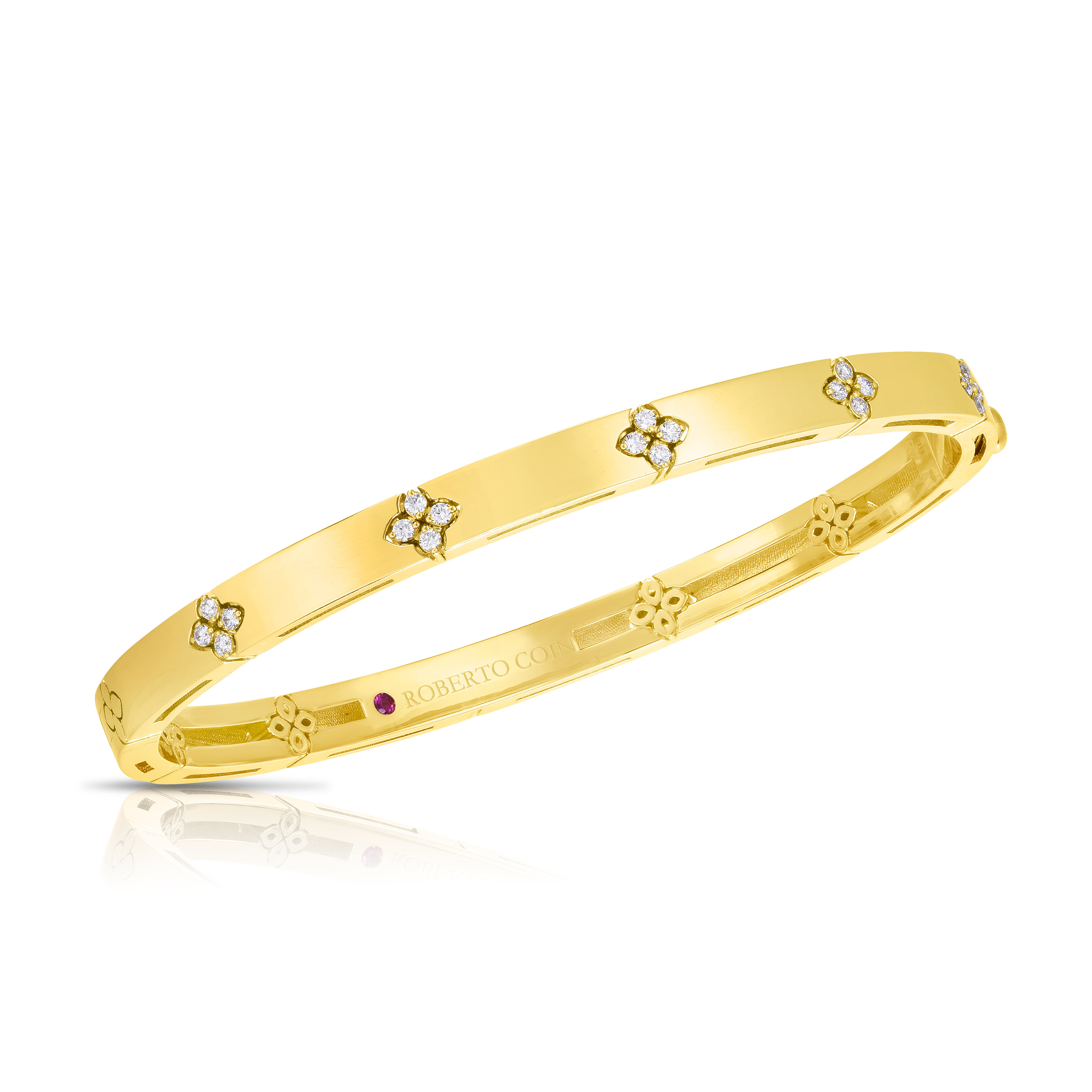 18k Yellow Gold Love In Verona Diamond Bangle